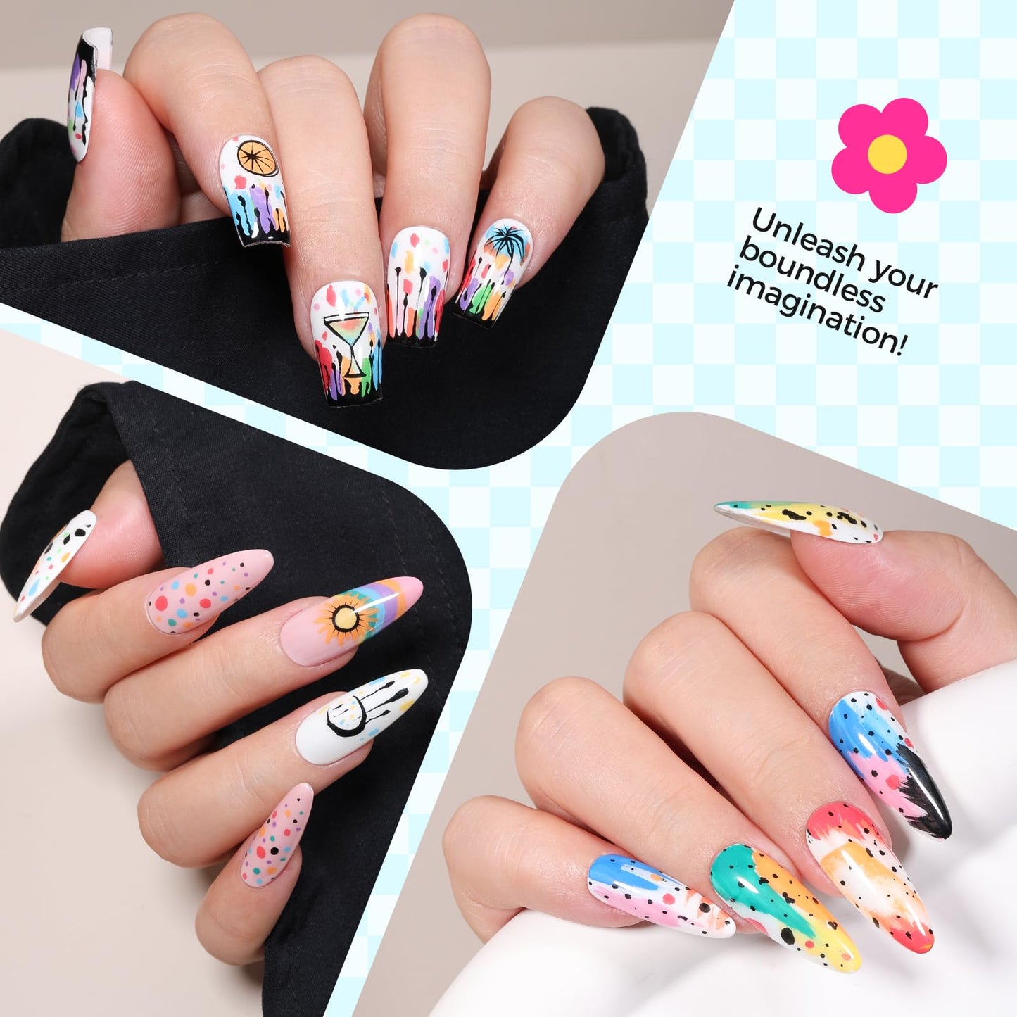 6 Colors Nail Art Pens, 3D Nail Polish Pens Set 0.7mm Quick-Drying Acrylic Paint Markers Dotting Liner Drawing Pens for Nail Design, DIY Home Salon Manicure Tools Halloween Beginners Gifts