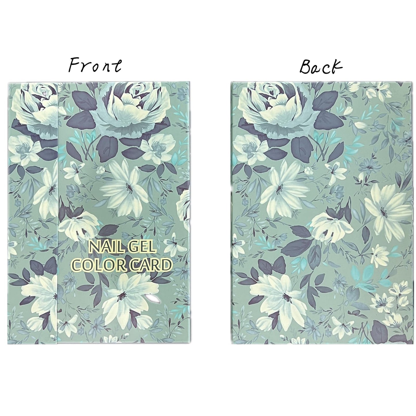 TANG SONG 2 PCS 216 Nail Colors Display Book Nail Polish Showing Board Nail Polish Display Nail Color Display Book For Nail Art Equipment (Green Flower)