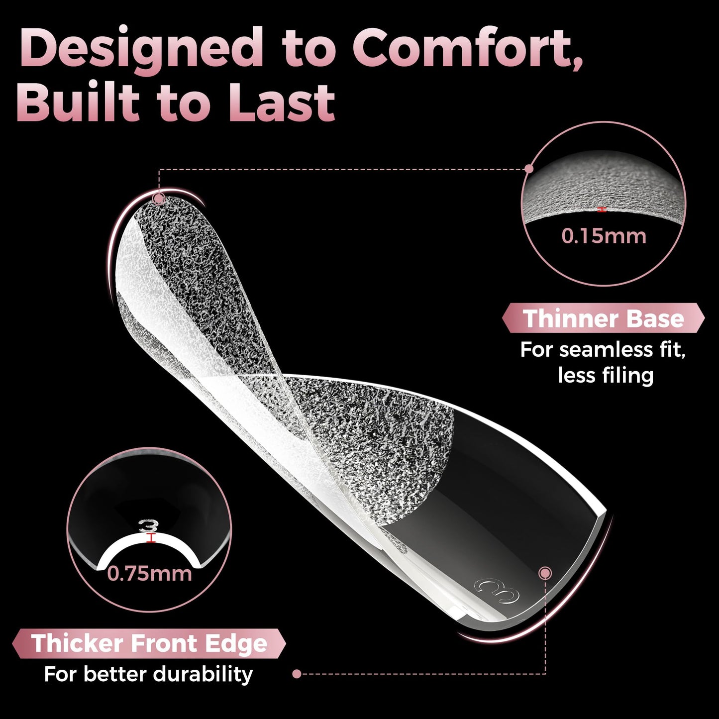 Luckyfairy Medium Gel Coffin Nail Tips, 240pcs Soft Gel Pre-Shaped Acrylic Fake Nails, Half Matte Full Cover Clear Press on Flase Nail Tips for Extension Nail Manicure Home DIY 12 Sizes Gelly Tips