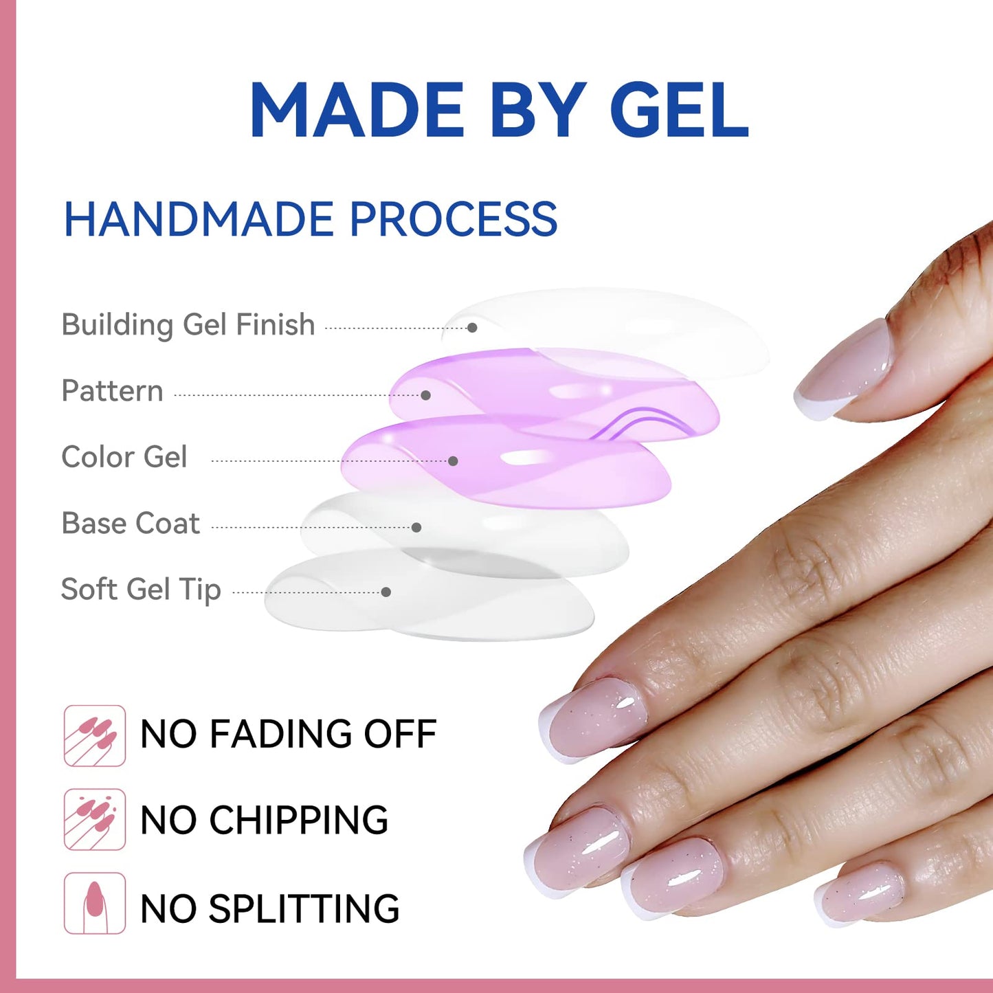 Short Press On Nails,Lucoffeoi 24pcs Acrylic Nails Short Square Nails,Short Square Press On Nails Small Fake Nails Acrylic Full Cover False Adhesive Tabs File Nails Tips for Women Girls Kids