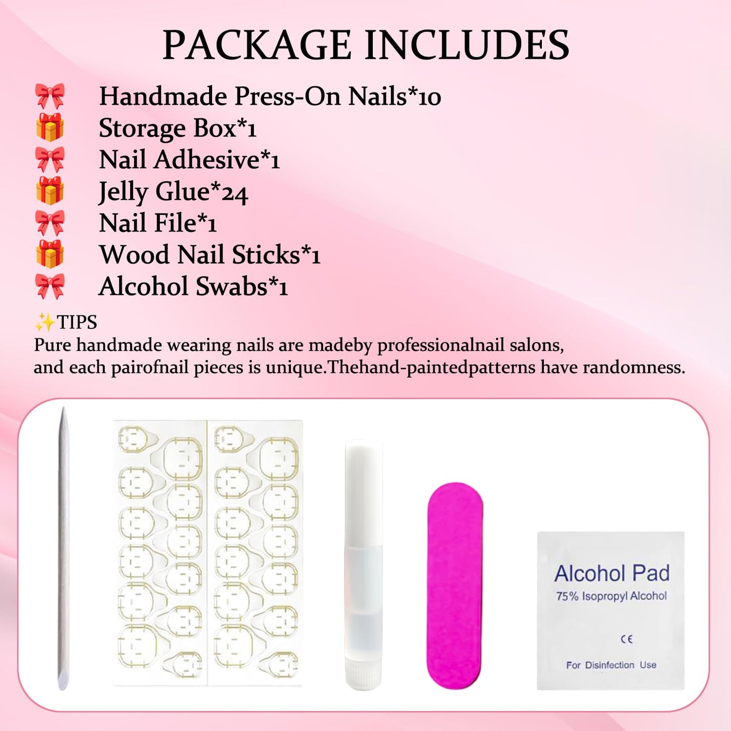 Thick Press on Nails Luxury Handmade Medium Almond False Nails with Glue,White Glitter Fake Nails Tropical Flower Art Design Reusable Press ons Nail Muti-Layer Gel Acrylic Nails for Women(Size S)