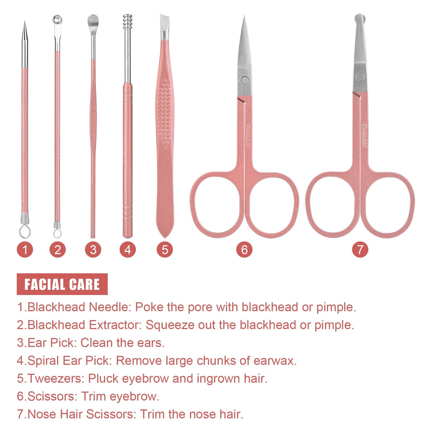 Rolabling 18pcs Manicure Set Professional Nail Clippers Kit Pedicure Care Tools Facial Care Set Stainless Steel Women Grooming Kit for Travel or Home