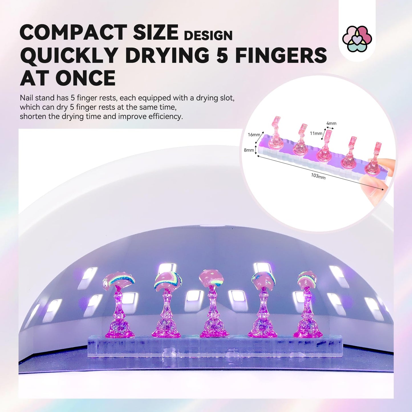 SAVILAND Nail Holder for Painting Nails: 15pcs Strong Magnetic nail stand for Press Ons with Nail Stand Press On Toenails Kit: 216 PCS Everlasting French Tip Press on Nails for 18 Sizes Ultra