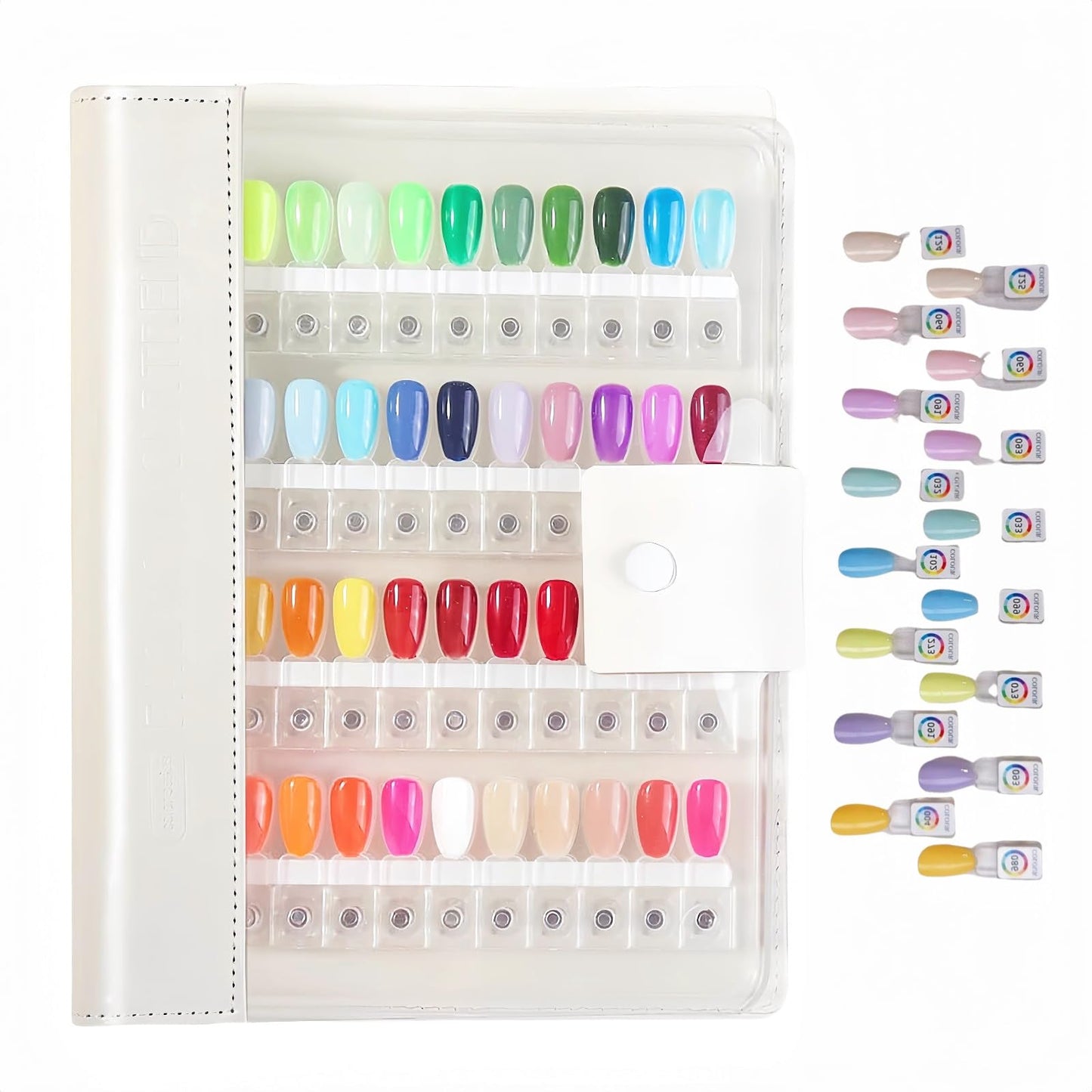 Magnetic Nail Swatches Book, 120/240 Nail Polish Colors Display Book, Special Swatches Display Board, Wear-resistant Nail Storage Album, Nail Art Palette (White 240pcs)