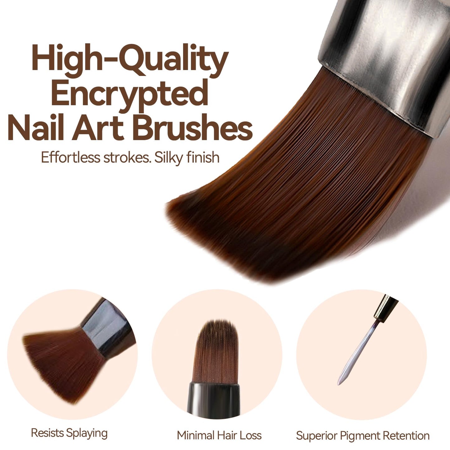 ESUOHYM Nail Art Brushes Set with Nail Stand Holder for Press On & Painting Nails,Nail Dotting Tools with Sculpture Pen,Acrylic Nail Brushes for Gel Builder Extensions French Tip,Nail Art Tools Design