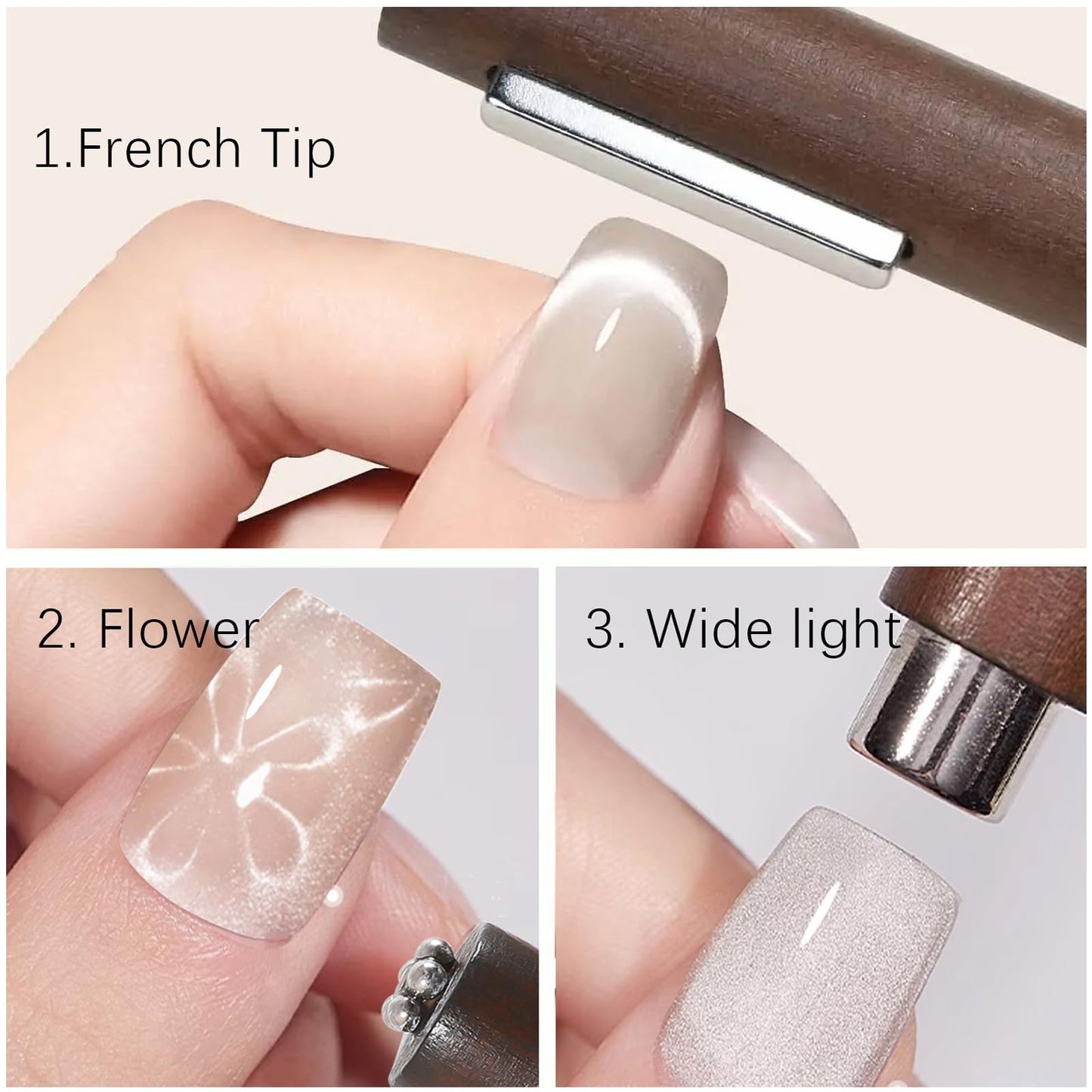 HYWWPFLAY 38 PCS Cat Eye Magnet For Nails Cat Eye Gel Nail Polish Magnet 3 IN 1 Cat Eye Magnetic Nail Polish Wand Multifunctional Nail Art Magnet Manicure Design Tools DIY Salon Accessories