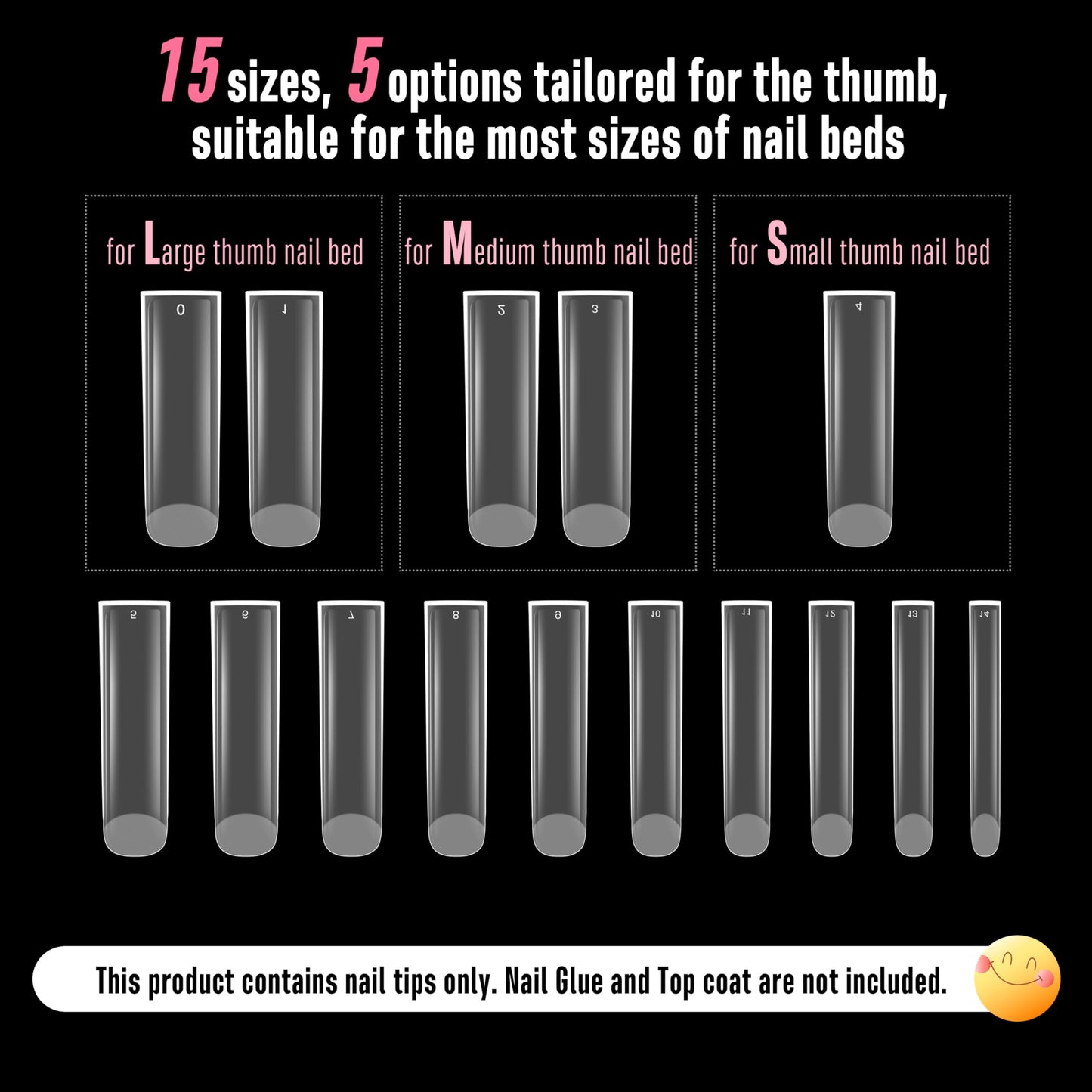 NOVO OVO XXL Square Nail Tips Matte - 240Pcs Pre-Etched Soft Gel Press on Nails, No File Needed Full Cover False Nails for Acrylic, Thickened 2XL PMMA Extension Kit (15 Sizes, Frosted Clear)