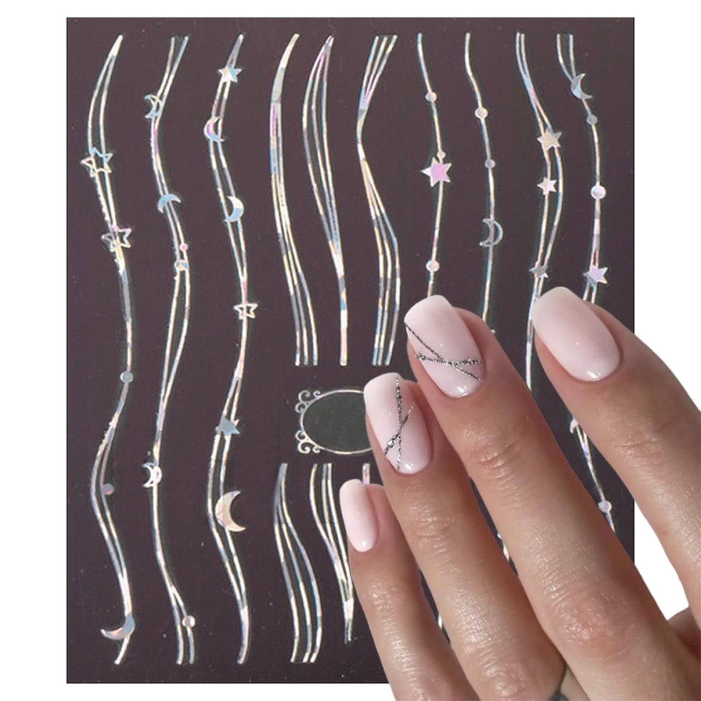 5Sheets Gold Line Nail Art Stickers 3D Self Adhesive Metal Geometric Stripe Wave Little Flower Nail Sticker Glitter Designs Nail Art Supplies Bow Sticker for Women DIY Nail Decoration