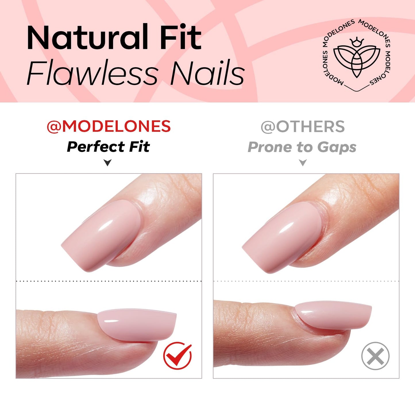 Modelones Sheer Red Press on Nails Almond, Spring Short Fake Nails, Reusable Nail Kit with Nail Glue Adhesive Tabs Mini Nail File, Nails Press Ons 30Pcs 15 Sizes, Women Girl Gift