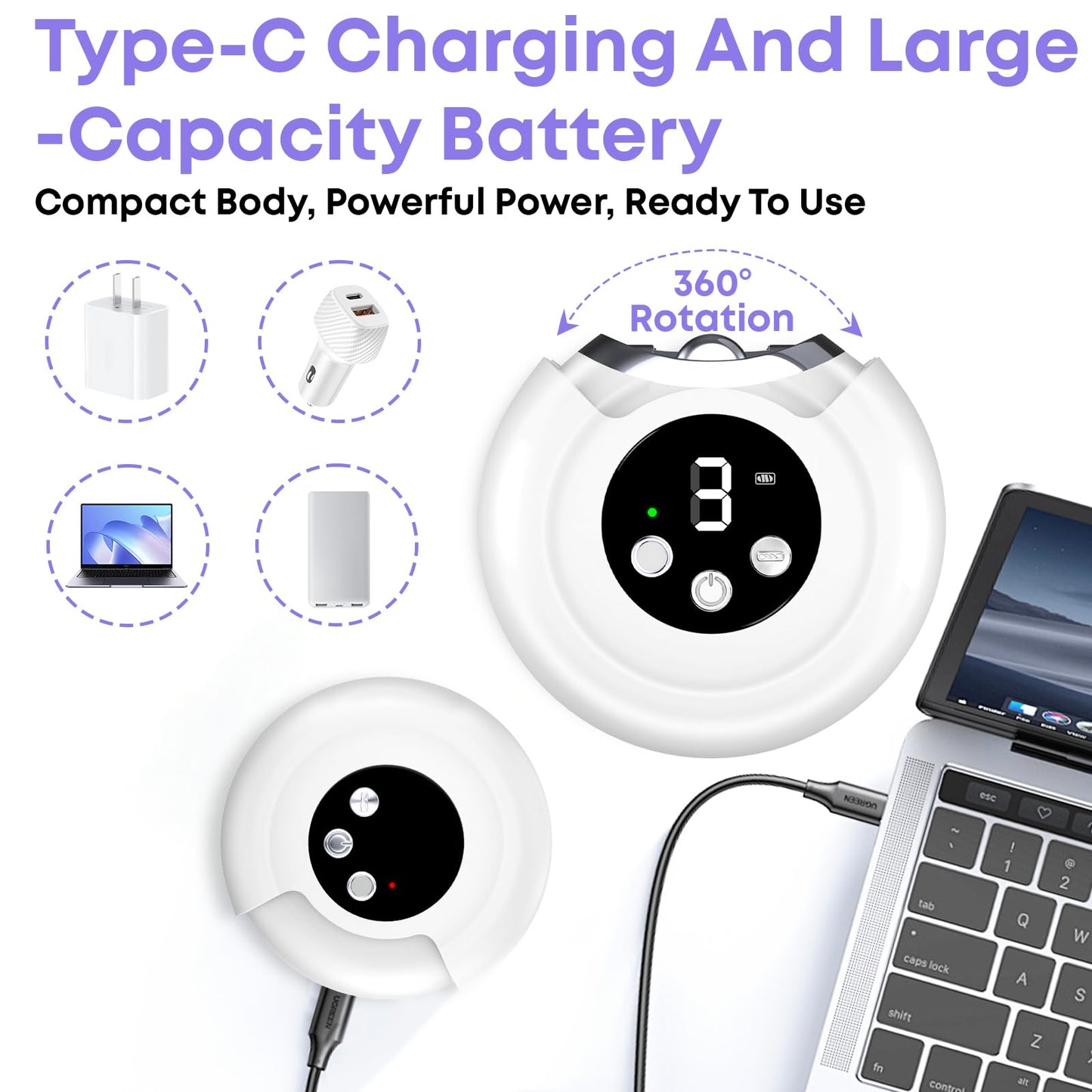 Automatic Nail Clippers for Seniors, 3-in-1 Electric Nail Clipper & Trimmer with LED Light Rechargeable Battery Fingernail Clipper for Adults Fingernail Grinder Electric Polishing for Women & Men