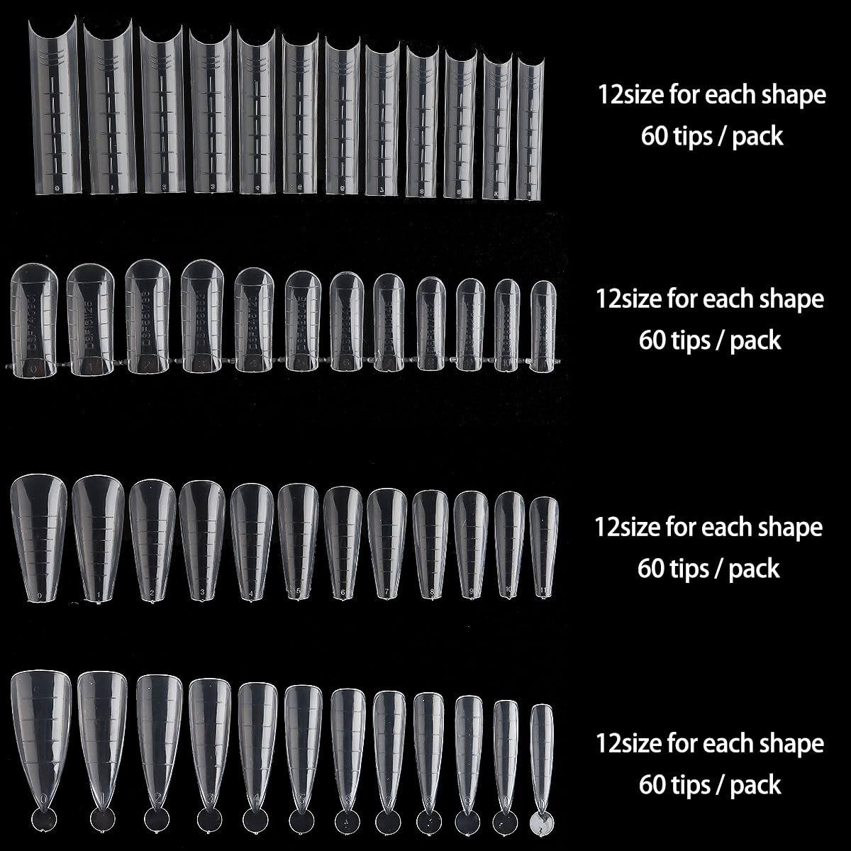 480PCS Dual Nail Form Kit with 12 Colors Poly Nail Gel
