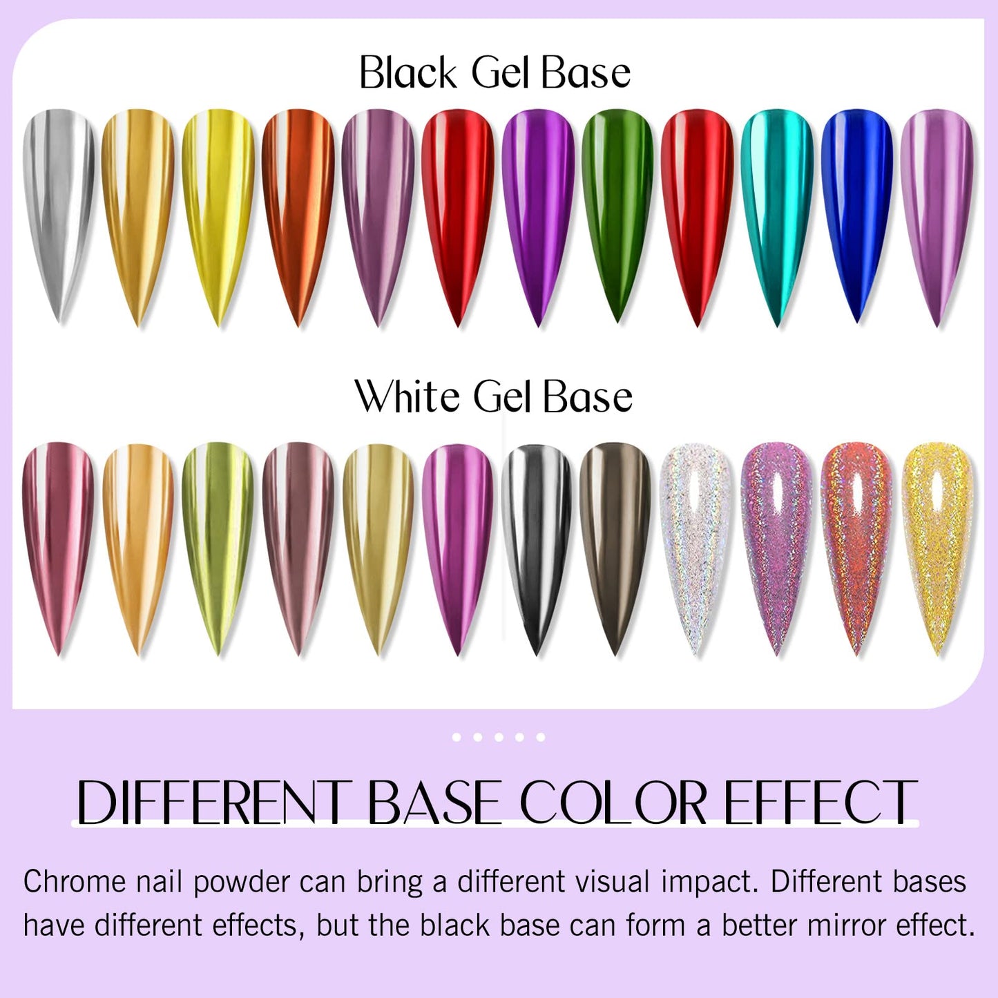 SAVILAND Chrome Nail Powder Set: 24 Colors Metallic Mirror Effect Holographic Iridescent Chrome Powder for Gel Nails, Nail Art Design Kit for Beginners DIY Manicure Home Salon Use