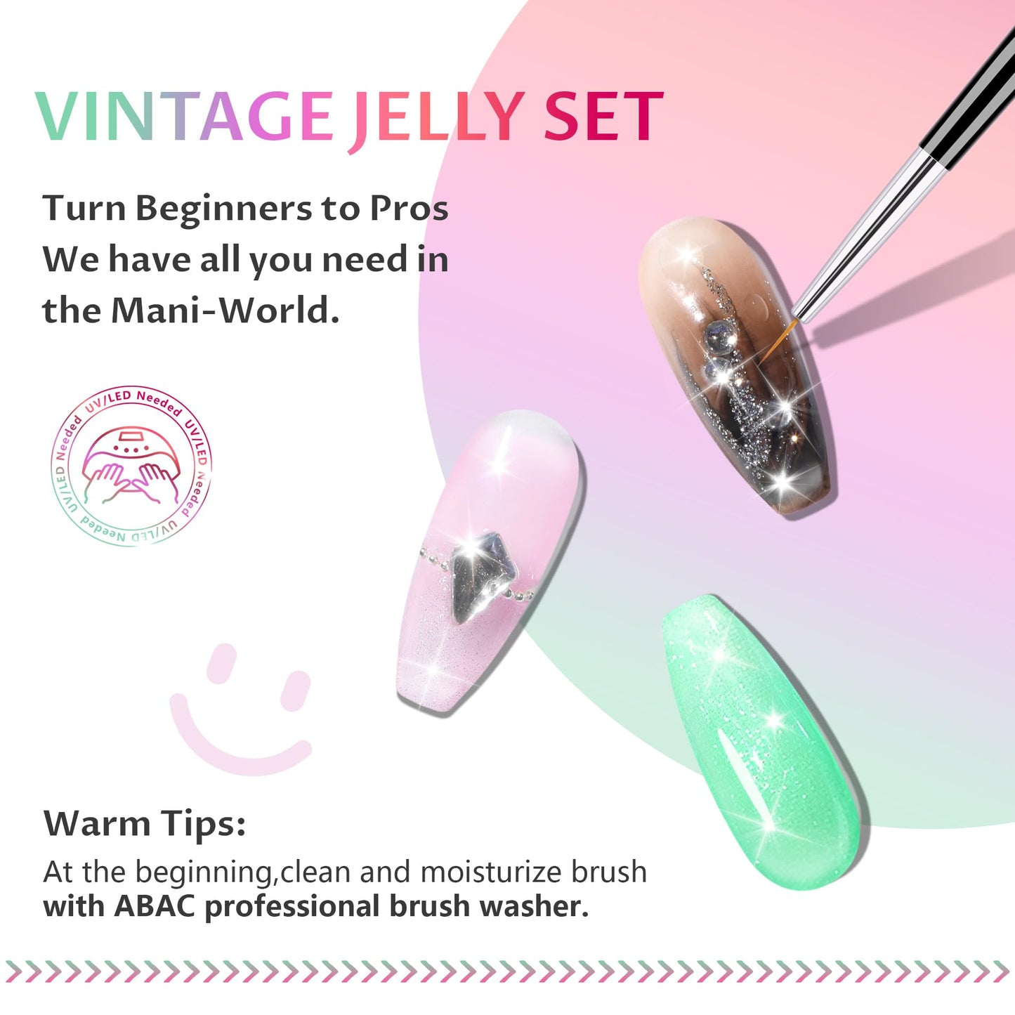 ABAC Solid Jelly Gel Nail Polish Set Hema Free Sheer 24 Colors w/Dual Brush - Nude Pink,Burgundy,Mocha & Sage Green Transparent Shades,Fall/Winter Collection,Long-Lasting & Salon-Quality Gel Kit