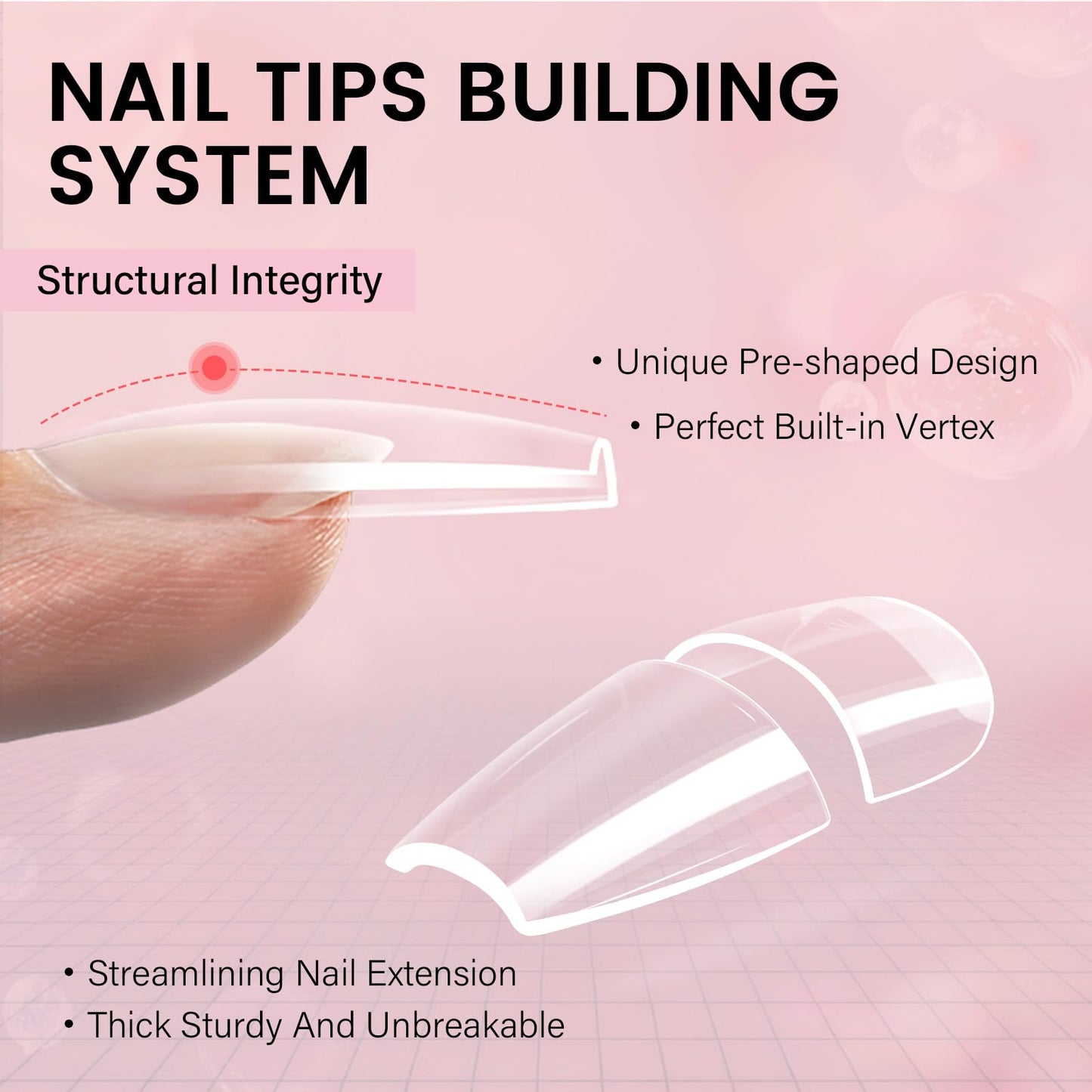 AILLSA Gel Nail Tips Kit Medium Coffin Nail Tips 224pcs, Upgrade Nail Glue Gel 30g for False Nail Tips, Gel Nail Kit with U V Lamp for Women Starters