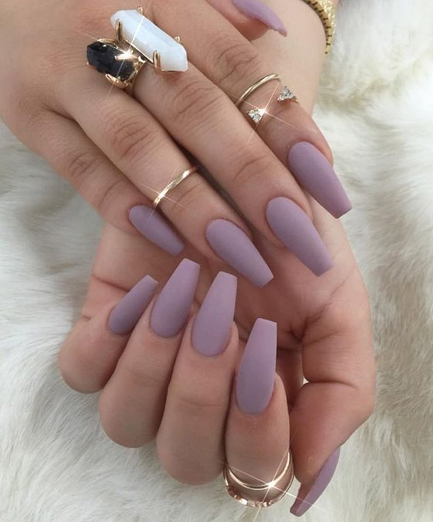 Press On Nails - LADYING 576 Pcs Coffin Ballet Shape Fake Nails, Full Cover Acrylic False Nail,24 Color With 6g Nail Glue