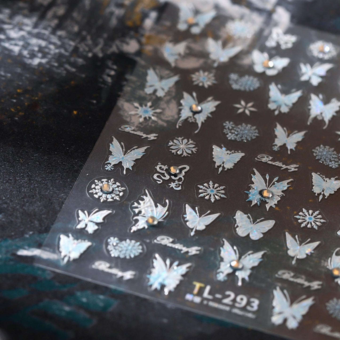 5D Embossed Butterfly Nail Stickers Laser Butterflies Nail Art Stickers Rhinestone Nail Decals Self-Adhesive Spring Sticker Summer Nails Supplies for Women Girls DIY Manicure
