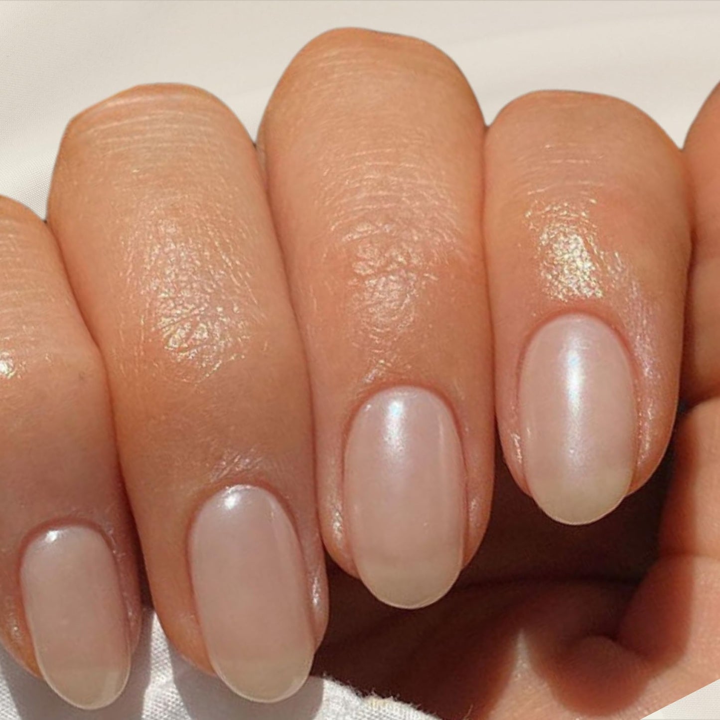 ALICE & BELLA Semi Cured Gel Nail Strips-20 PCS Shimmering Glazed White Semi-Transparent Nail Strengthening Gel Stickers, Use with UV Light Lamp, Salon Quality Manicure Wraps (Glazed Orchid)
