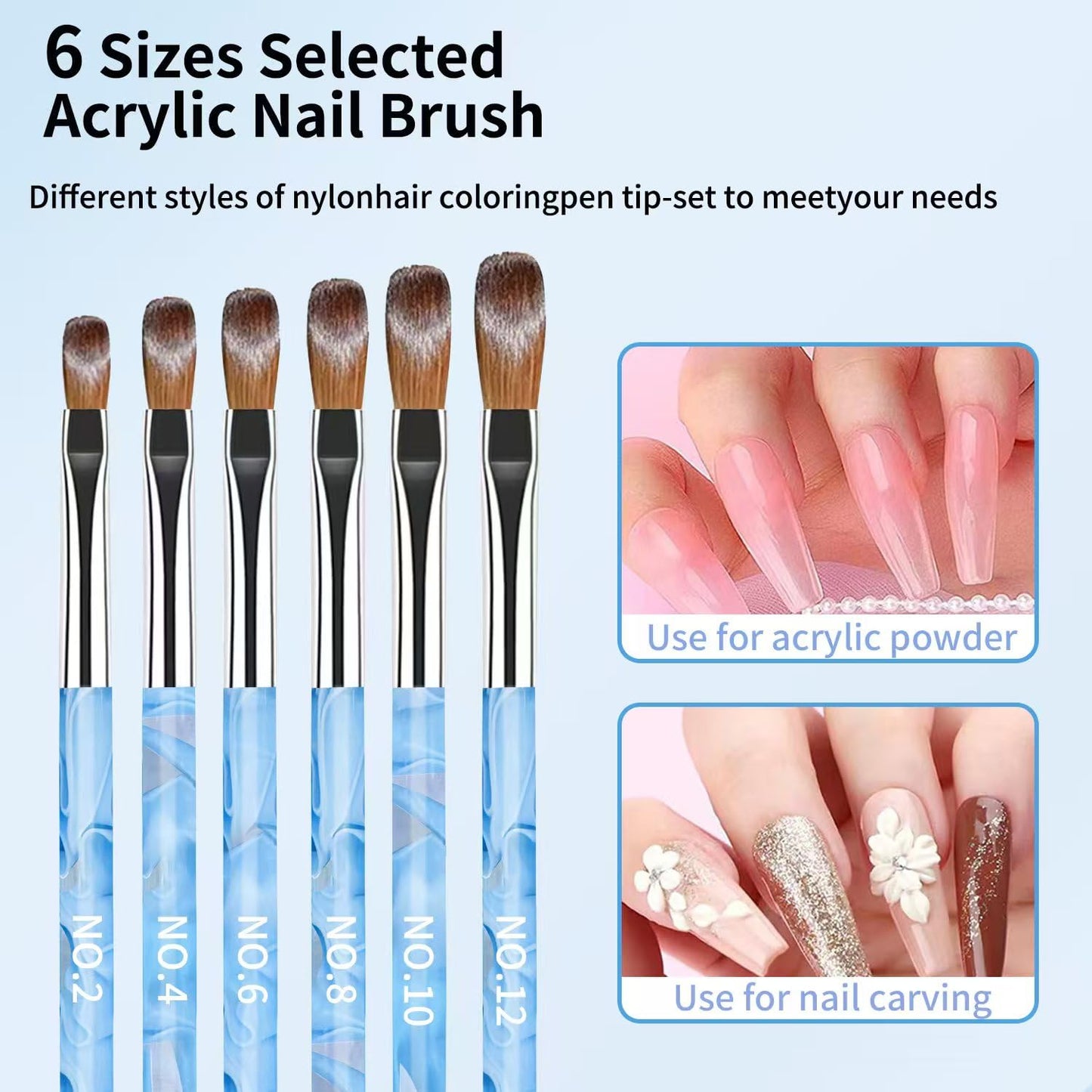 28Pcs Blue Nail Art Brush Set, Professional Acrylic Gel Nail Brushes, Nail Liner Dotting Pen, Nail Dust Cleaning Brush, Manicure Tools Kit for Nail Sculpting, Acrylic Powder Application, Nail Design