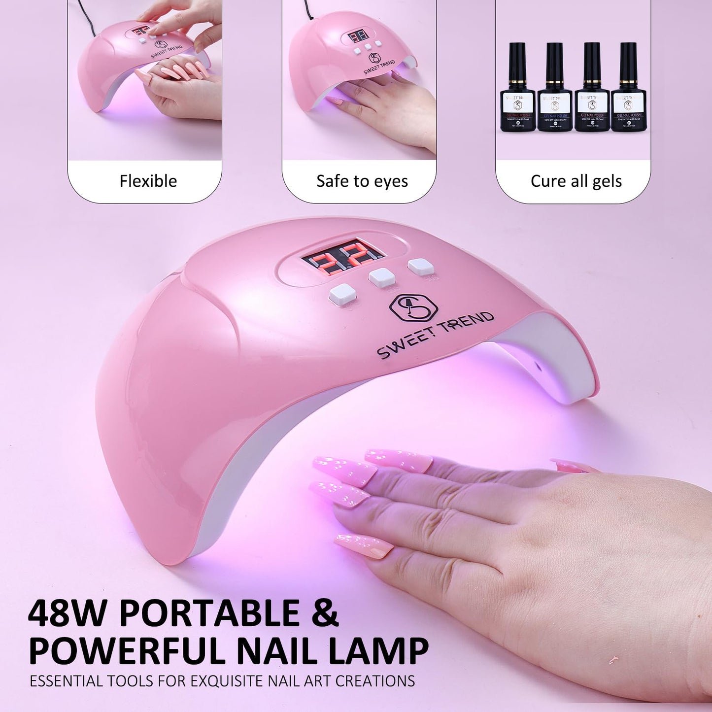 Acrylic Nail Kit for Beginners: Professional Acrylic Powder Set with Everything for Starter Gel Nail Polish U V Light Nail Drill Full Tools Decoration for Home Salon Women