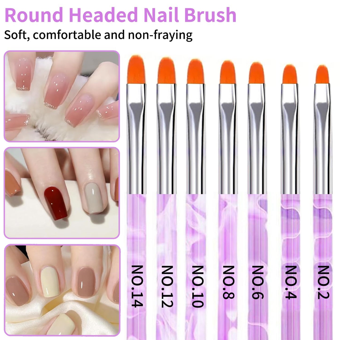 28Pcs Purple Nail Art Brush Set, Acrylic Nail Brushes, Gel Nail Brush, Nail Dust Brush, Nail Dotting & Liner Tool, Professional Manicure Tool Kit for Acrylic Powder Application, Sculpting & Cleaning