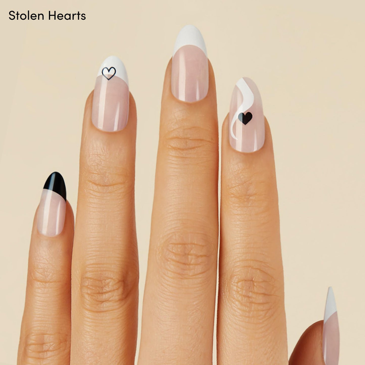 Dashing Diva Nailbliss Gel Manicure Bundle - Queen of Hearts Collection - Salon Quality, Easy to Apply and Chip Resistant - Contains 2 Sets of 30 Medium Length, Almond Shaped, Glue On Gel Nails