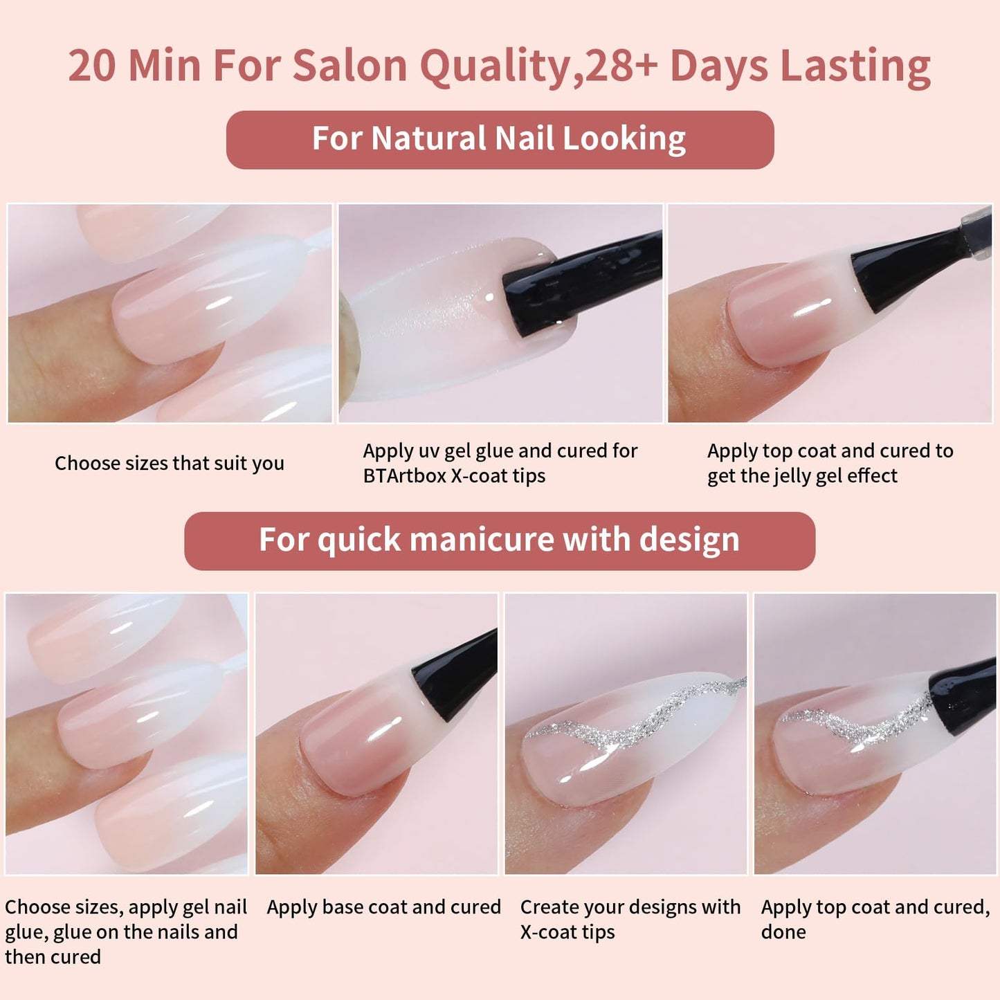 150 Pcs Press on Nails Long - White Gradient Glue on Nails Medium Acrylic Nails Nail Tips Square Stick on Nails Square Nail Tips Coffin Press on Nails for Gift
