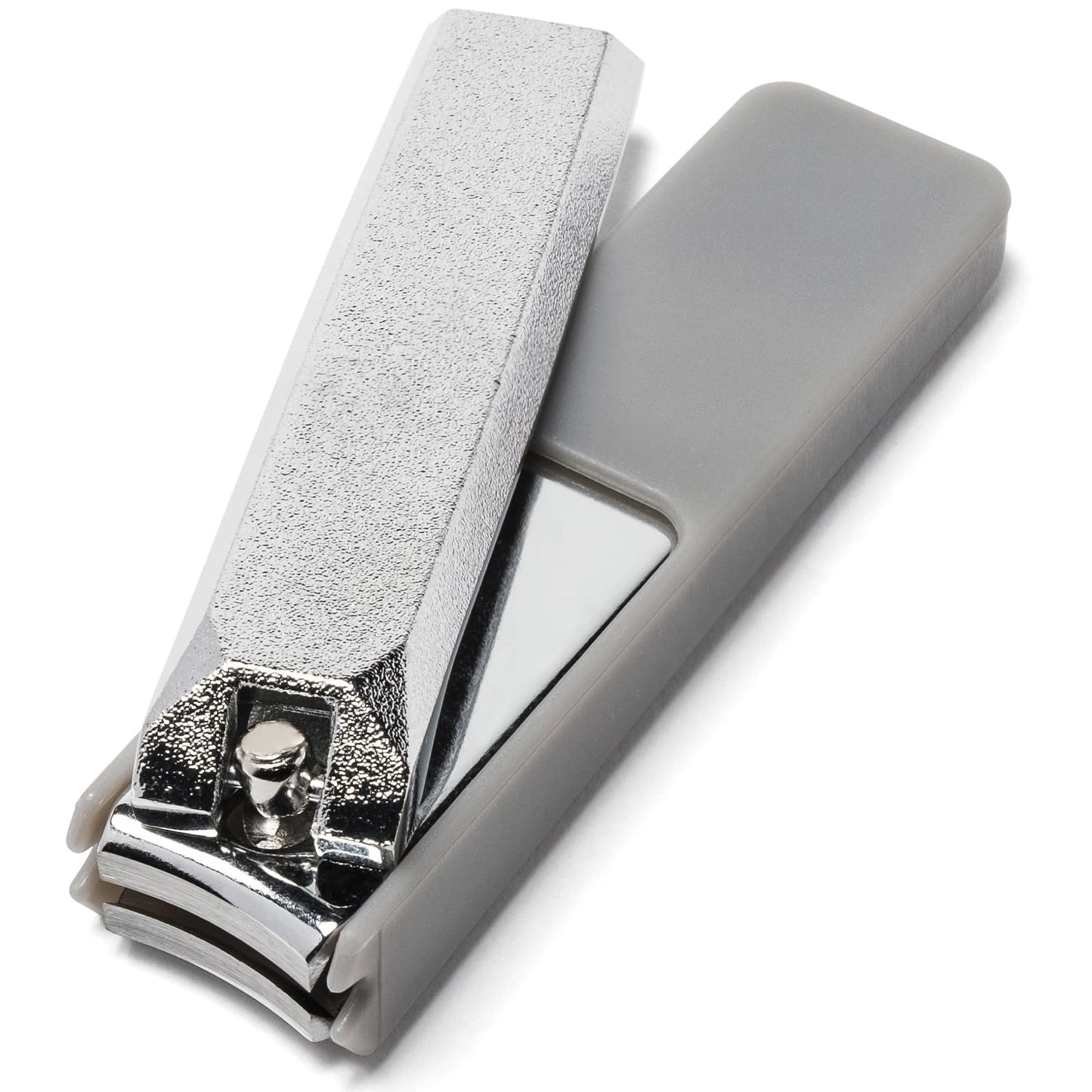 Wablade Japanese Nail Clippers, 2.8 Inch, Made in Seki Japan, Curved Carbon Steel Blade, Built-in Catcher & Nail File, Clean Controlled Trimming for Fingernails & Toenails (Silver)