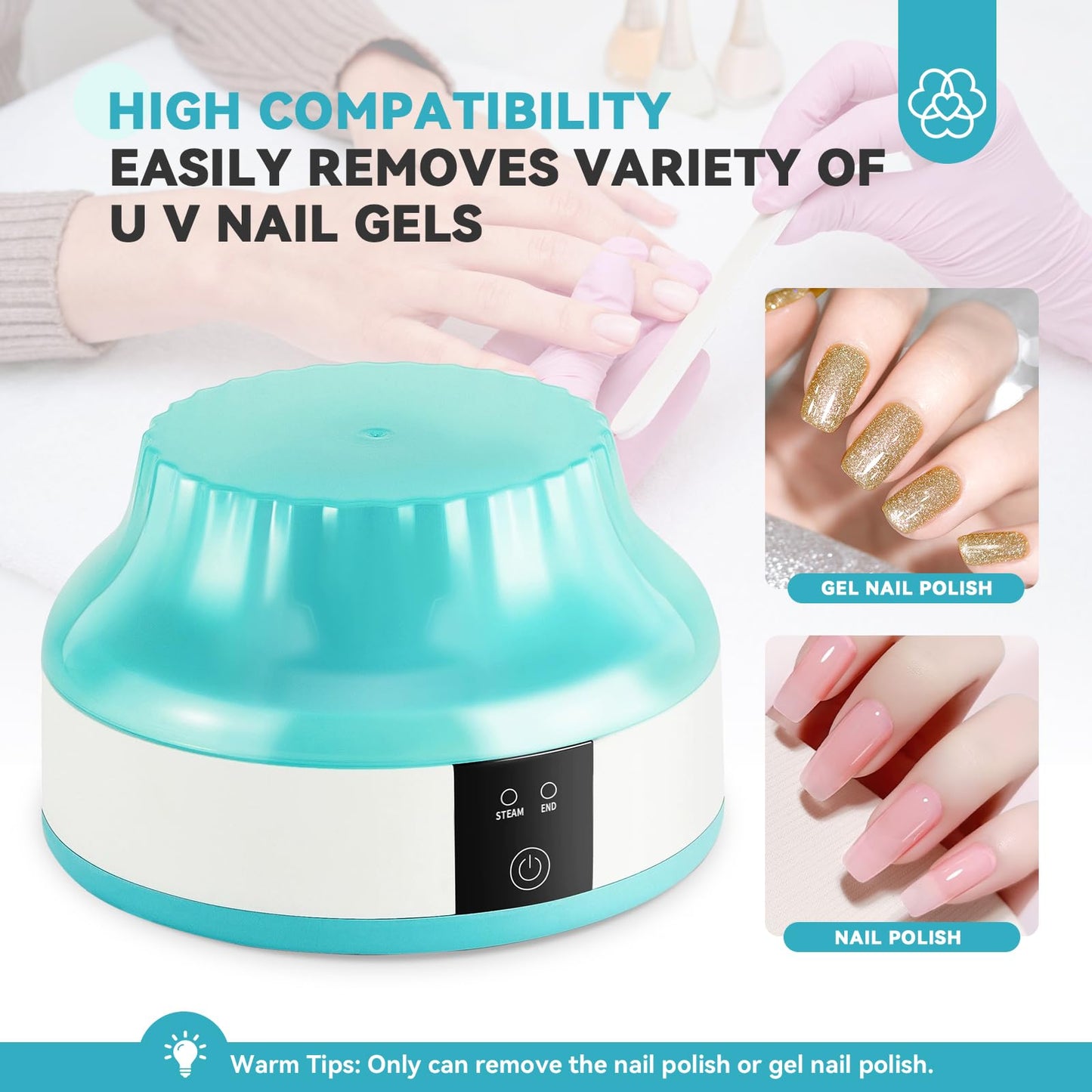 SAVILAND Nail Soaking Bowl Heated: Gel Nail Polish Remover Machine Automatic Quick Remove Gel Steam Soak off Gel Polish Remover Electric Nail Polish Remover Nail Salon Home DIY