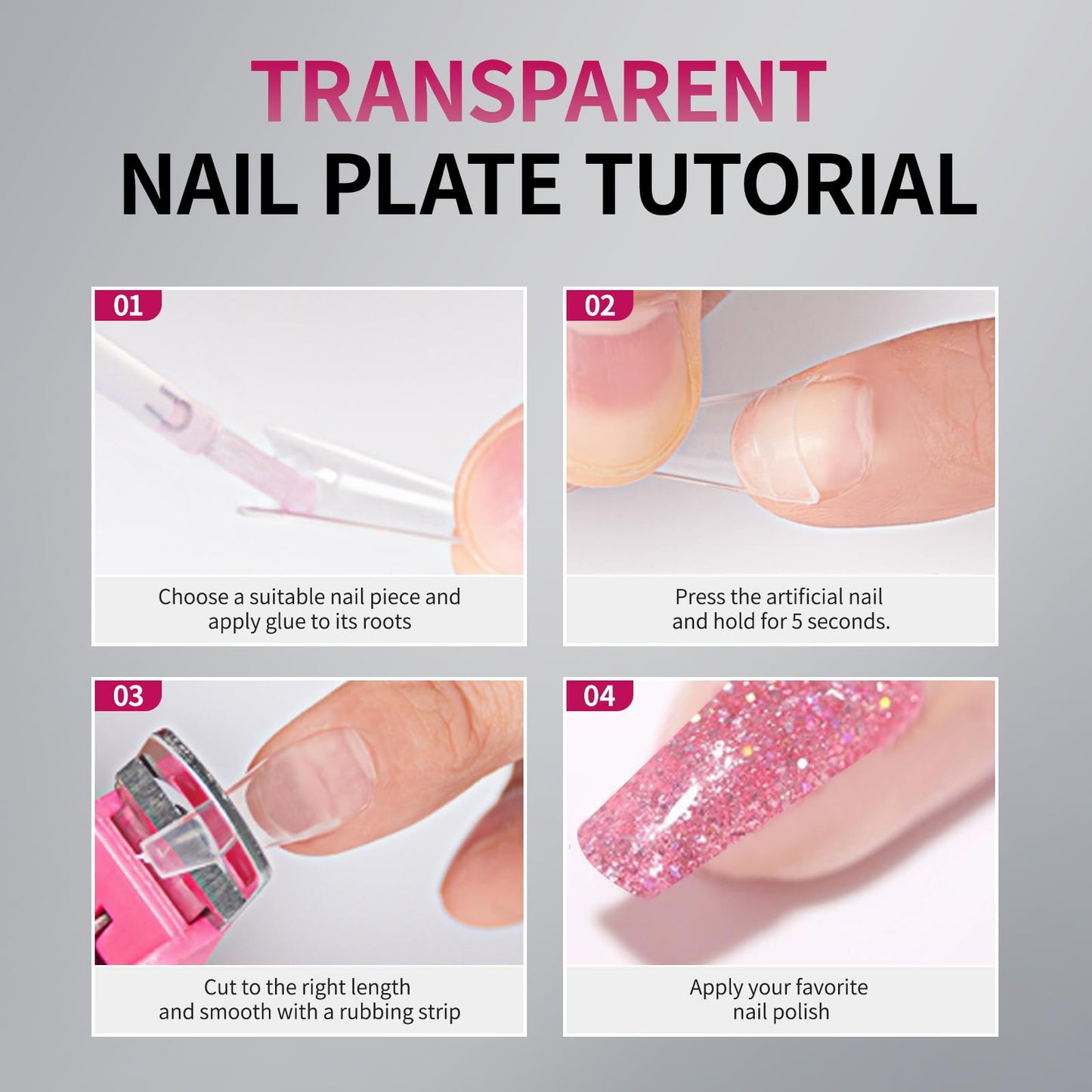 krofaue 600PCS Half Cover Coffin Nail Tips - Acrylic Nail Tips 12 Size Clear False Nails Tips with Box for Nail Salons and Home DIY (Clear)