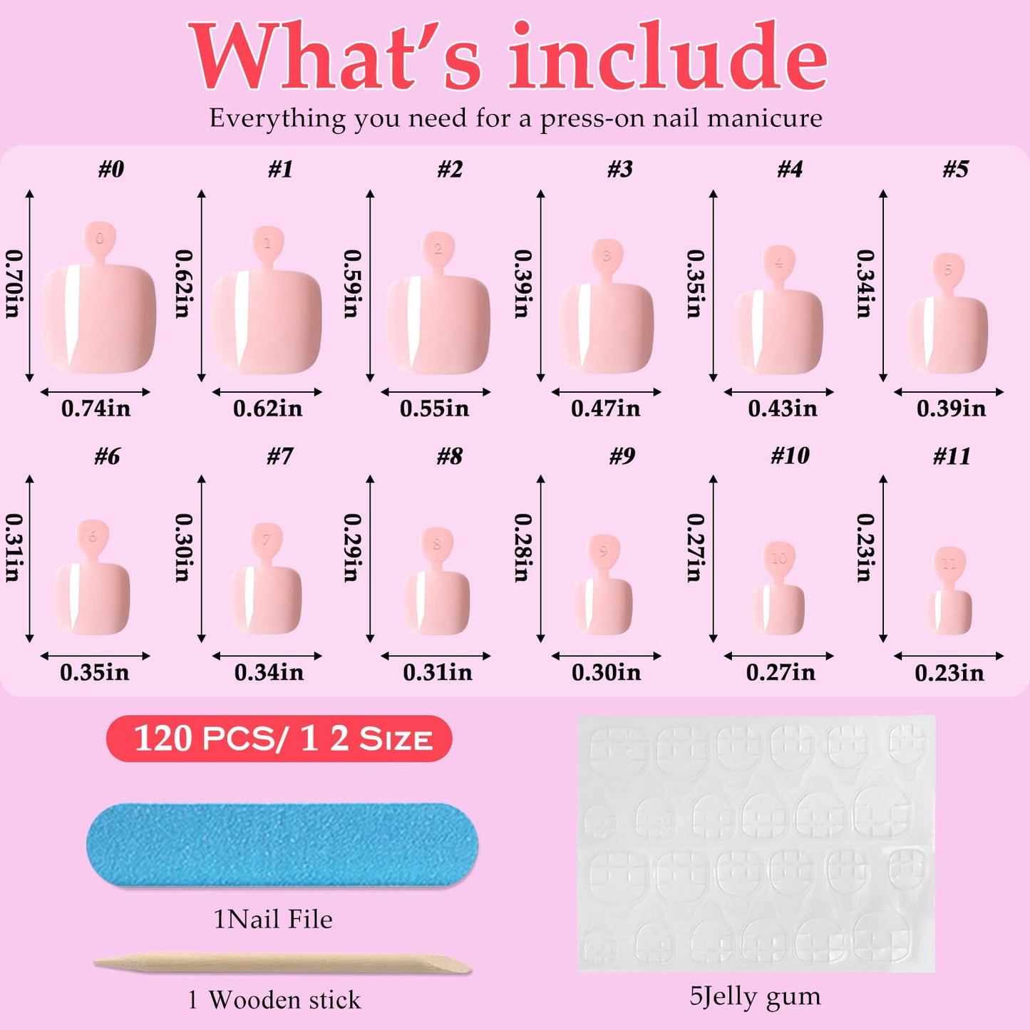 Lifextol 120PC Pink Press on Toenails for Women Fake Toe nail Press ons Acrylic Toe Press on Nails Set, Pink Press on Toe Nails Press on Fake Toenails Press ons Acrylic Toe Nail Tips&Glue Tab-L