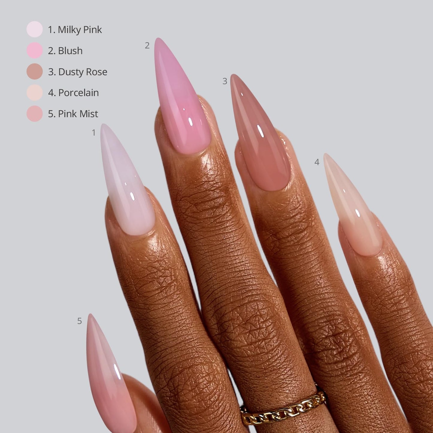 BTArtboxnails XCOATTIPS Bare 5-Shades Nude Press on Nails - 4-Week Wear Long Stiletto Press on Nails, Easy to Apply, Soak Off, Salon Quality Value at Home, 16 Sizes - 160 Fake Nails