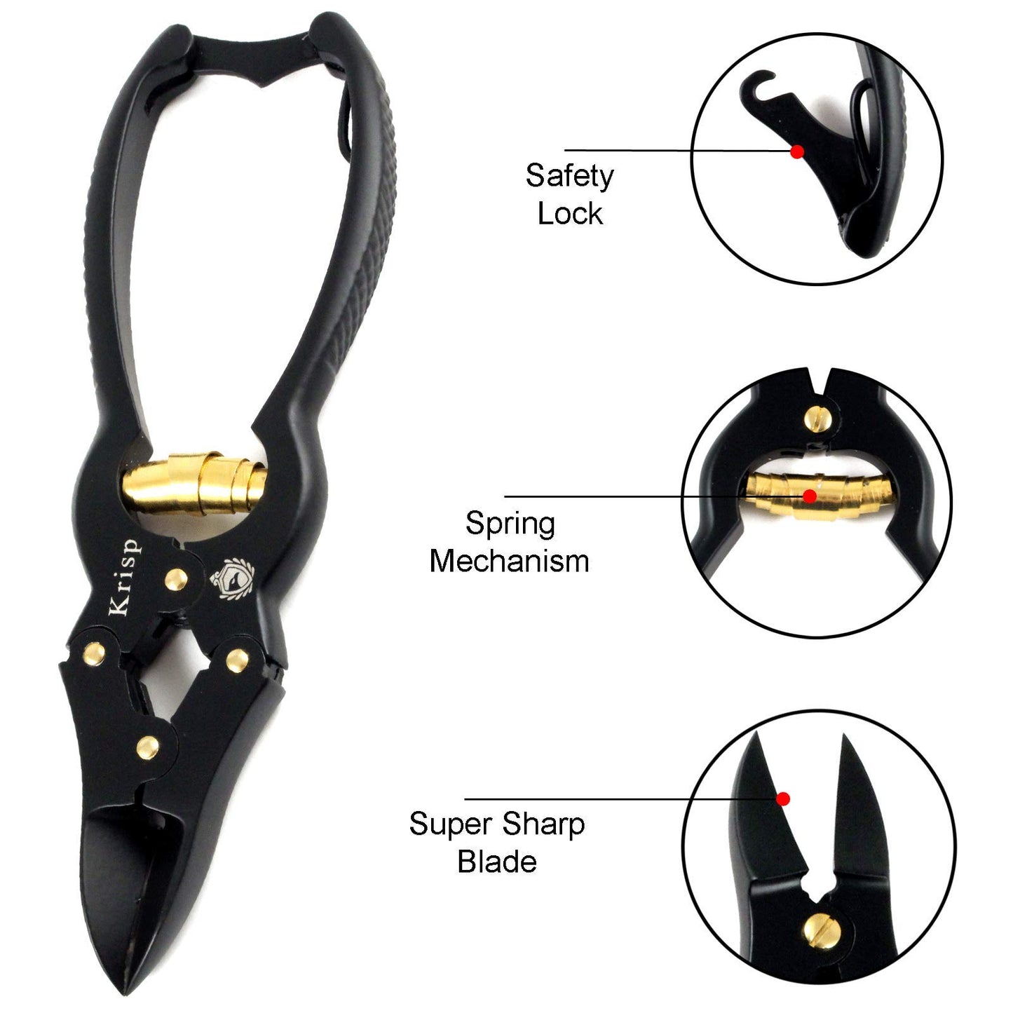 Toenail Clippers - Professional Podiatrist Toenail Clippers for Thick Nails for Seniors - Heavy Duty Nail Clippers Cutter Trimmer for Men Women Podiatry Tools Stainless Steel Toenail Scissors by Krisp