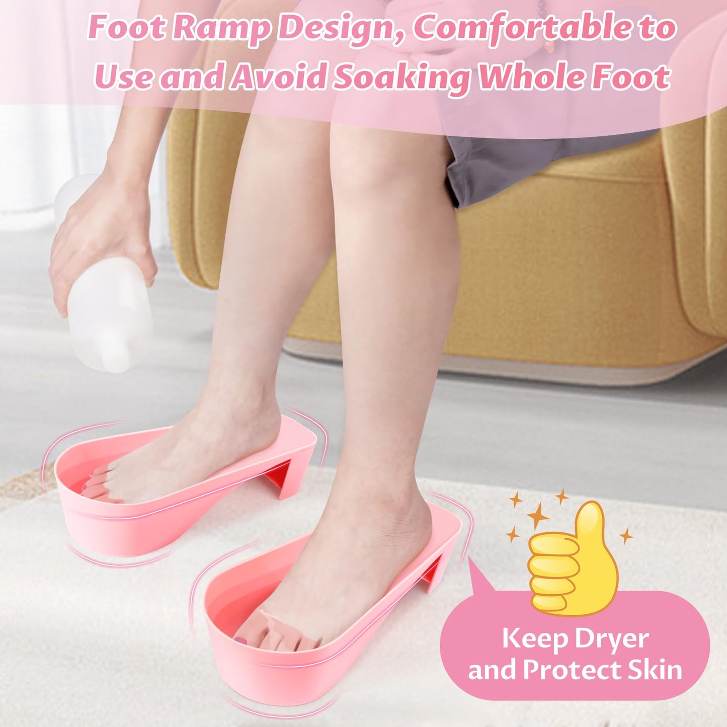 Yokilly Toe Nail Soaking Bowl, 2 PCS Toenails Soak Off Bowl, Shoe Design Foot Bath Soak Tub Bowl, Acetone Proof Pedicure Foot Spa Nail Soaker Bowl(Pink)