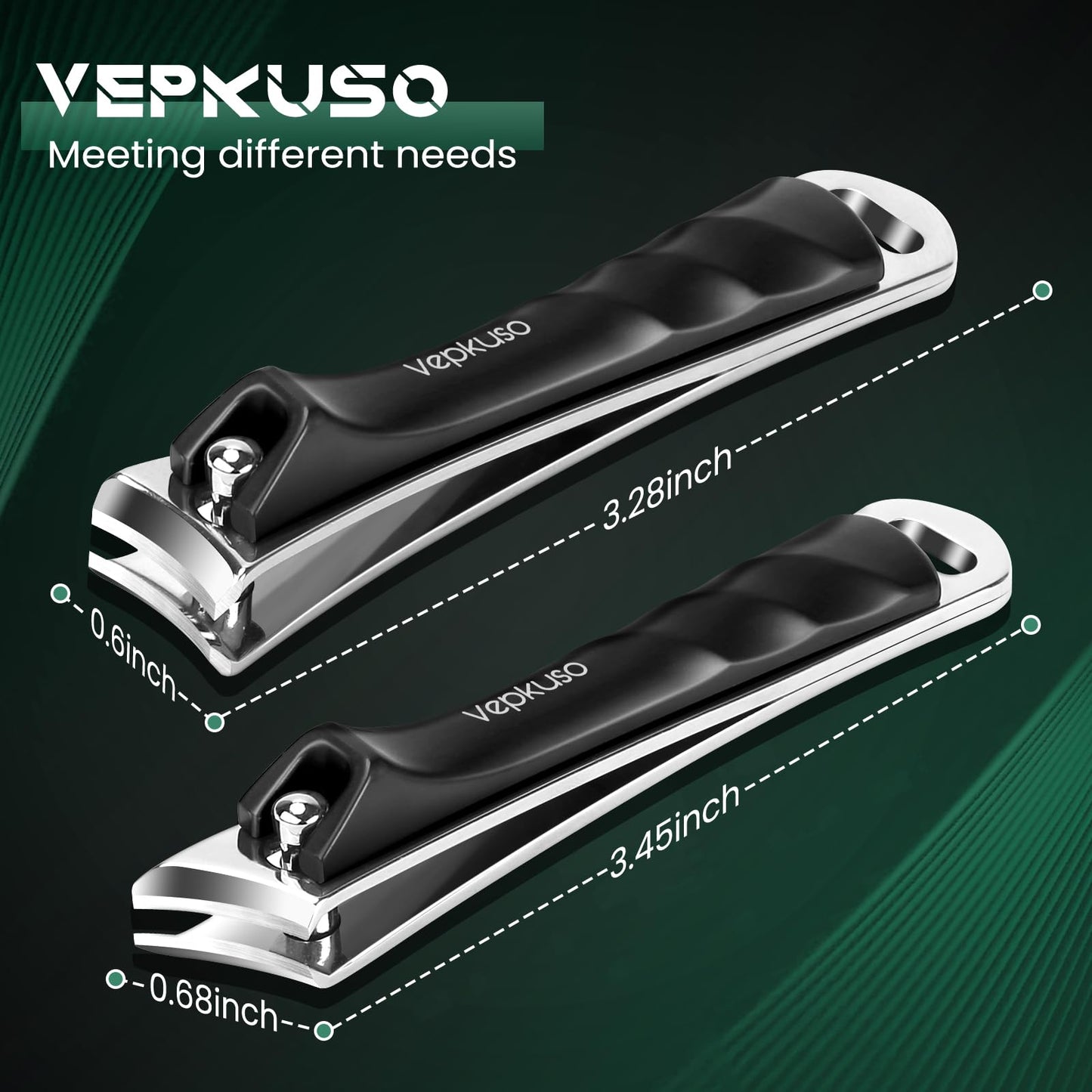 Nail Clippers Set for Men & Women – Professional Toenail Clippers for Thick Ingrown Nails, Toenail Clippers for Seniors, Ultra Sharp Stainless Steel Fingernail Clipper & Nail Cutter, Gift Idea