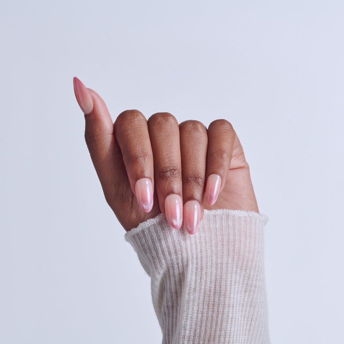 Kiss Glam, Press On Nails, Nail glue included, 'Stardust Wonder', Pink, Medium Size, Almond Shape, Includes 32 Nails, 2g Glue, 1 Manicure Stick, 1 Mini File