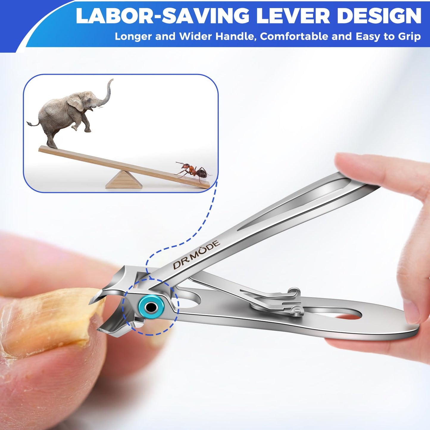 Toenail Clippers for Thick Toenails for Seniors, 2026 New Heavy Duty Nail Clippers for Men Thick Ingrown Nails with Wide Jaw Opening, Upgrade Slanted Curved Large Fingernail Ingrown Toenail Clippers