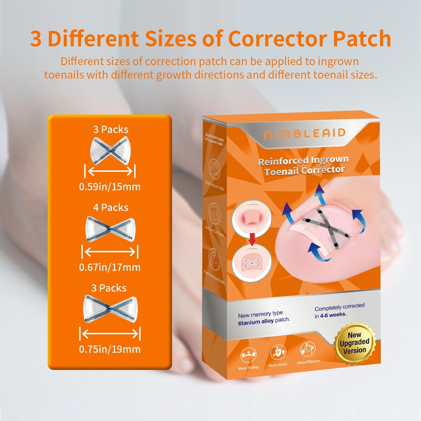 X-Shaped Upgrade Titanium Alloy Ingrown Toenail Corrector,At Home Ingrown Toenail Treatment for Man and Women,Ingrown Toenail Removal Kit,Curved Toenail Straightener (Large Size)