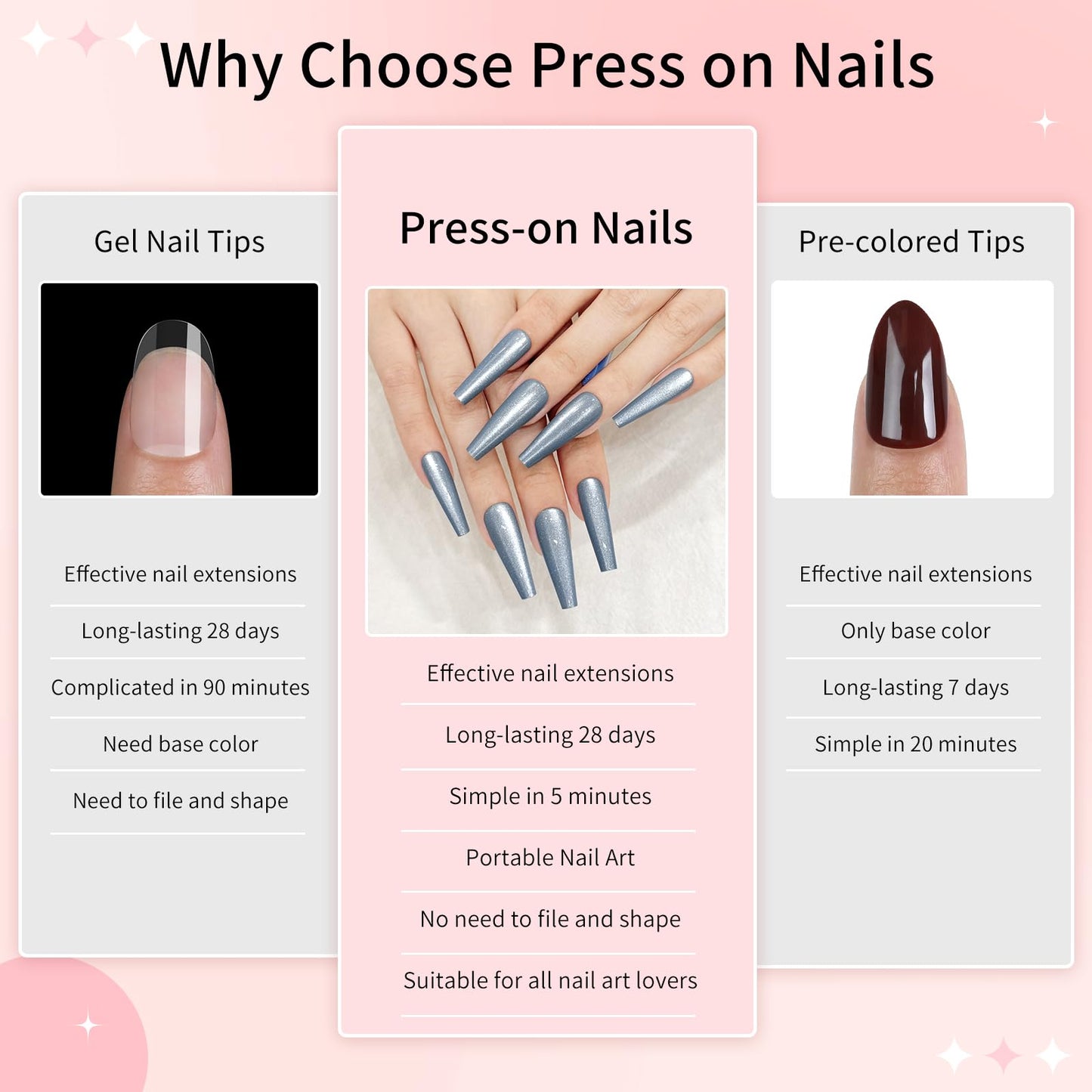 Light Blue Cat Eyes Press On Nails,12 Sizes - 24 Pcs Soft Gel Blue Long Coffin Fake Nails Kit with Nail Glue, Natural Reusable Stick On False Nails for Women and Girls SK1055