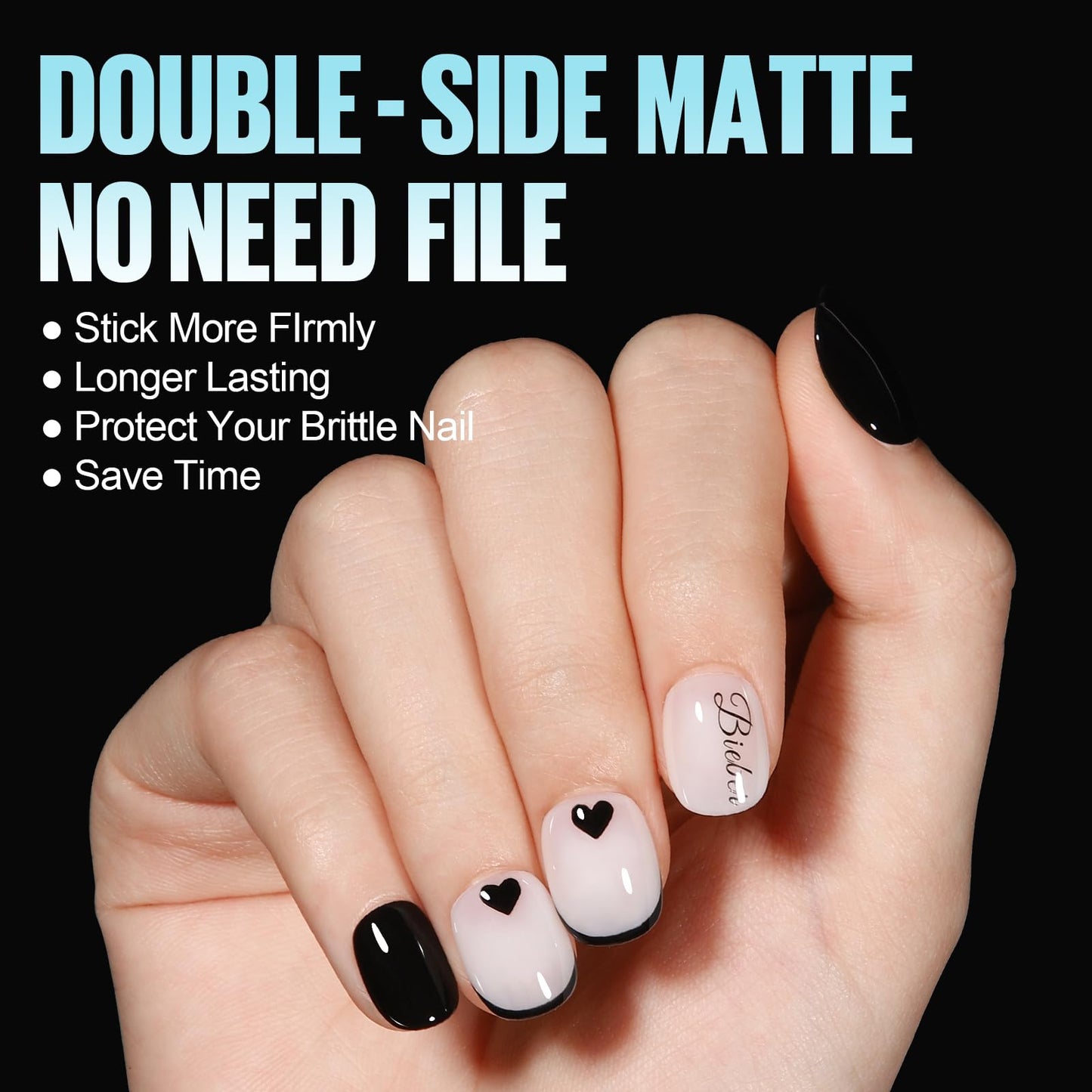 TOMICCA Extra Short Round Nail Tips, Double Sided Matte Gel Full Cover Nail Tips No Filed, Acrylic Fake False Nail Tips for DIY Press On Nails 360PCS 15 Sizes