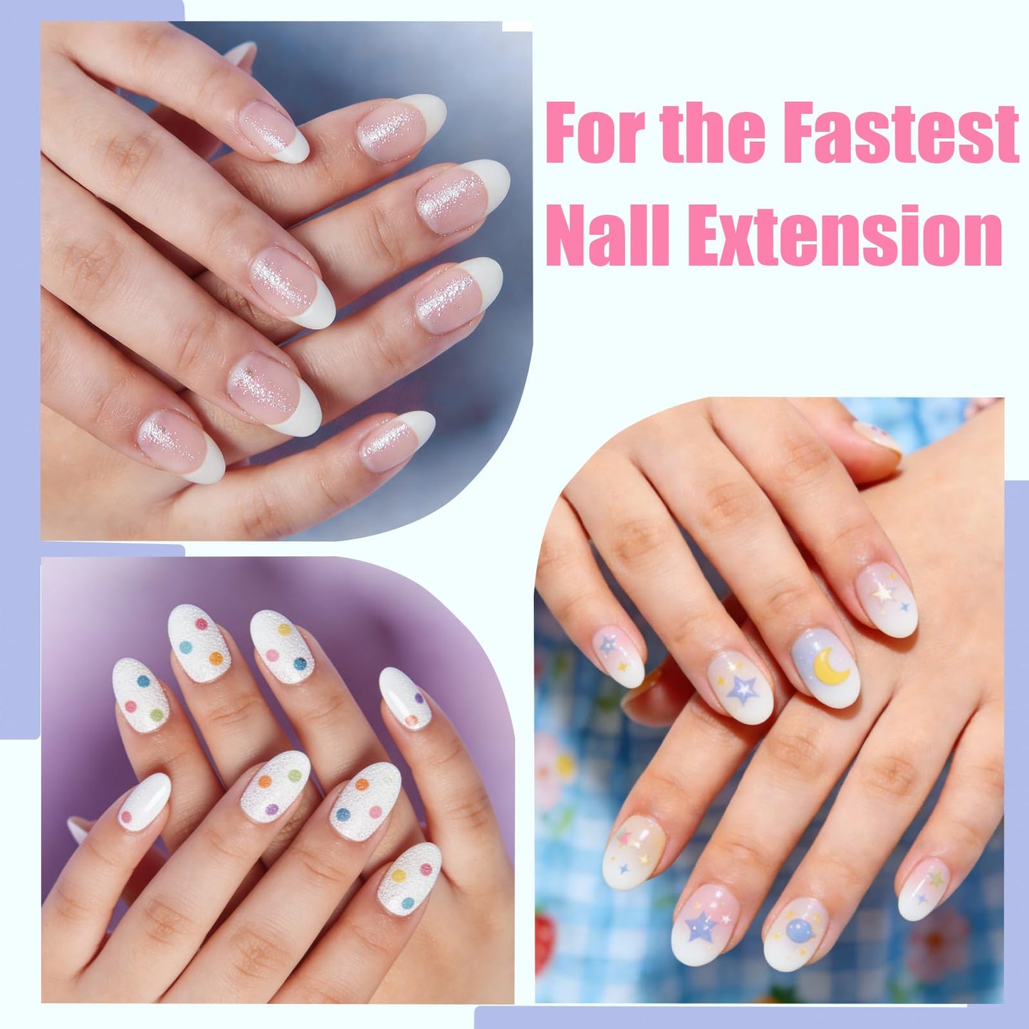 OPkssnails Short Kid Nail Tips,360Pcs Almond Soft Gel Nail Tips Pre-Shaped Press On Nails For Kids,Clear Acrylic Half Matte Full Cover Fake Nail For Kids DIY Extension & Salon Use12 Sizes