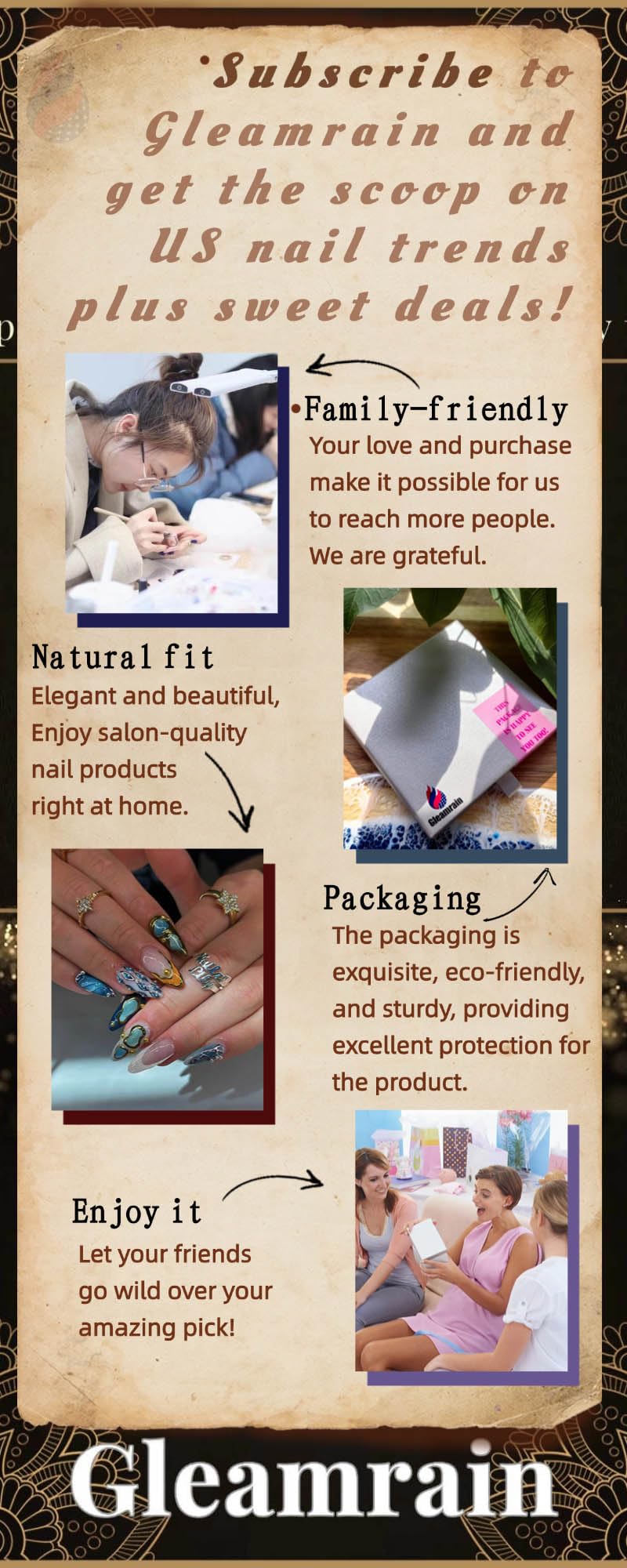 Gleamrain Handmade Press on Nails short Square Shape M Size/Gleamrain Luxury Duck Hand Made Cute Acrylic Glue on Nails With Rhinestones and Flower Design Duck Nail for Women and Girls 10 Pcs