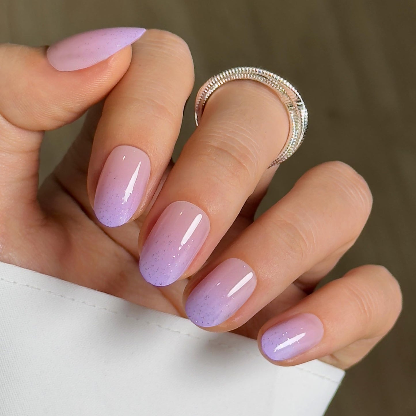 CurvLife Press On Nails Short – Soft Gel Oval Fake Nails, Reusable Glue On Nail Kit with Adhesive Tabs, Natural Fit & Salon-Quality for Women & Girls (Lavender Veil)