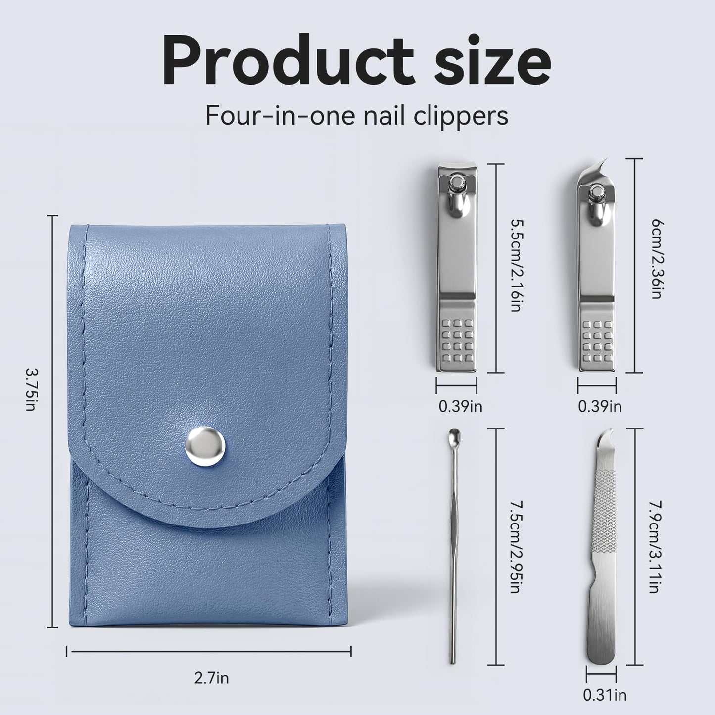 RISESAILS 20-Piece Complete Nail Care Kit, Professional Manicure Set with Stainless Steel Tools for Home Use, Travel & Gifts | Portable Nail Clipper Kit in Blue Case(Blue)