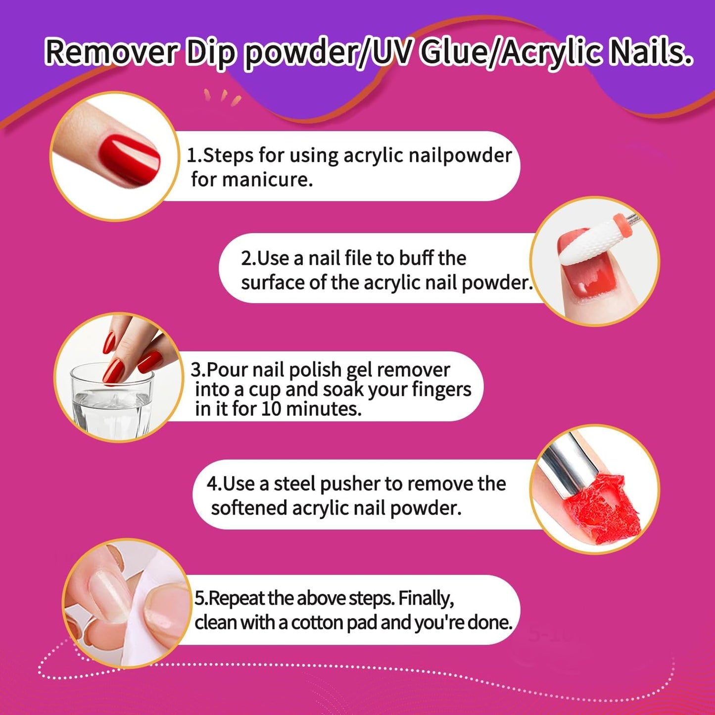 BEVINAS Nail Polish Remover 8Fl.Oz Nail Polish Remover Kit Polish Remover for Nails Glue Artificial Nails,Glitter Polish,Hard Builder gel,dip powder,poly gel,acrylic powder Remove