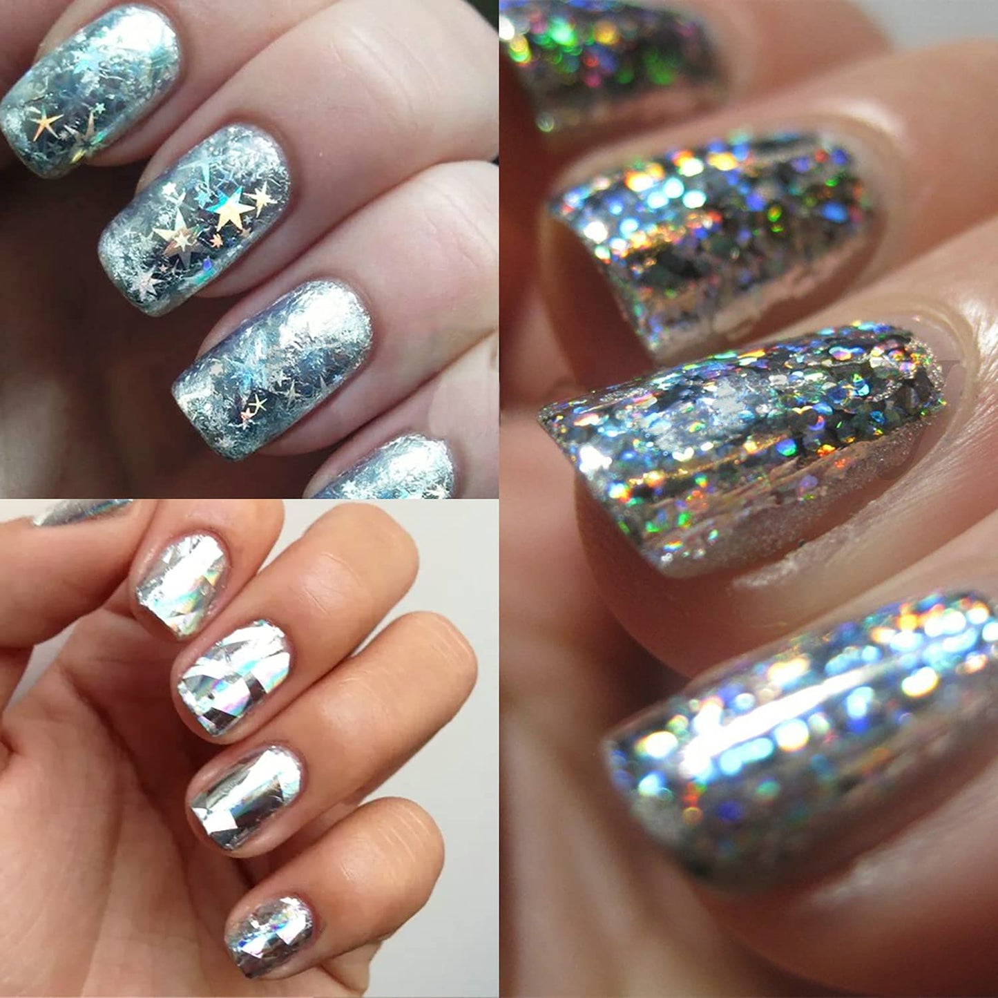 Nail Foil Transfer, DANNEASY 30 Roll Black White Laser Lace Retro Foils Nail Stickers Holographic Nail Art Foil Transfer Starry Sky Nails Art Design Stickers Decals for Women Kids