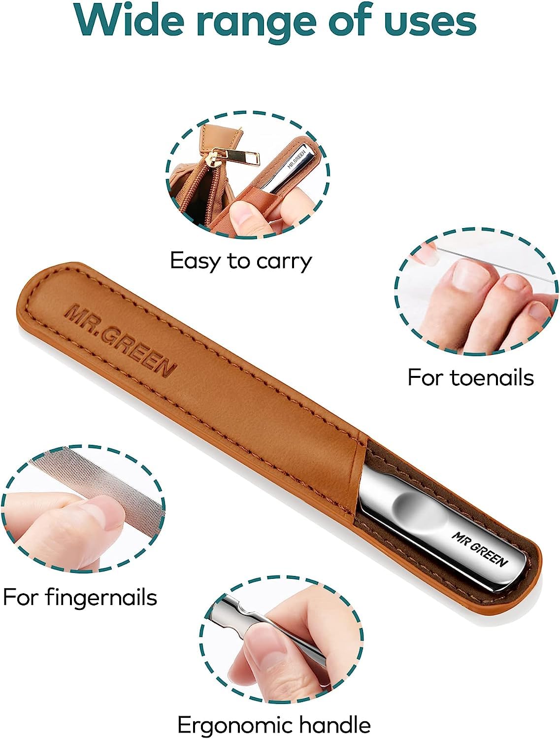 Large Stainless Steel Nail File with Medium Pointed Stainless Steel Nail File