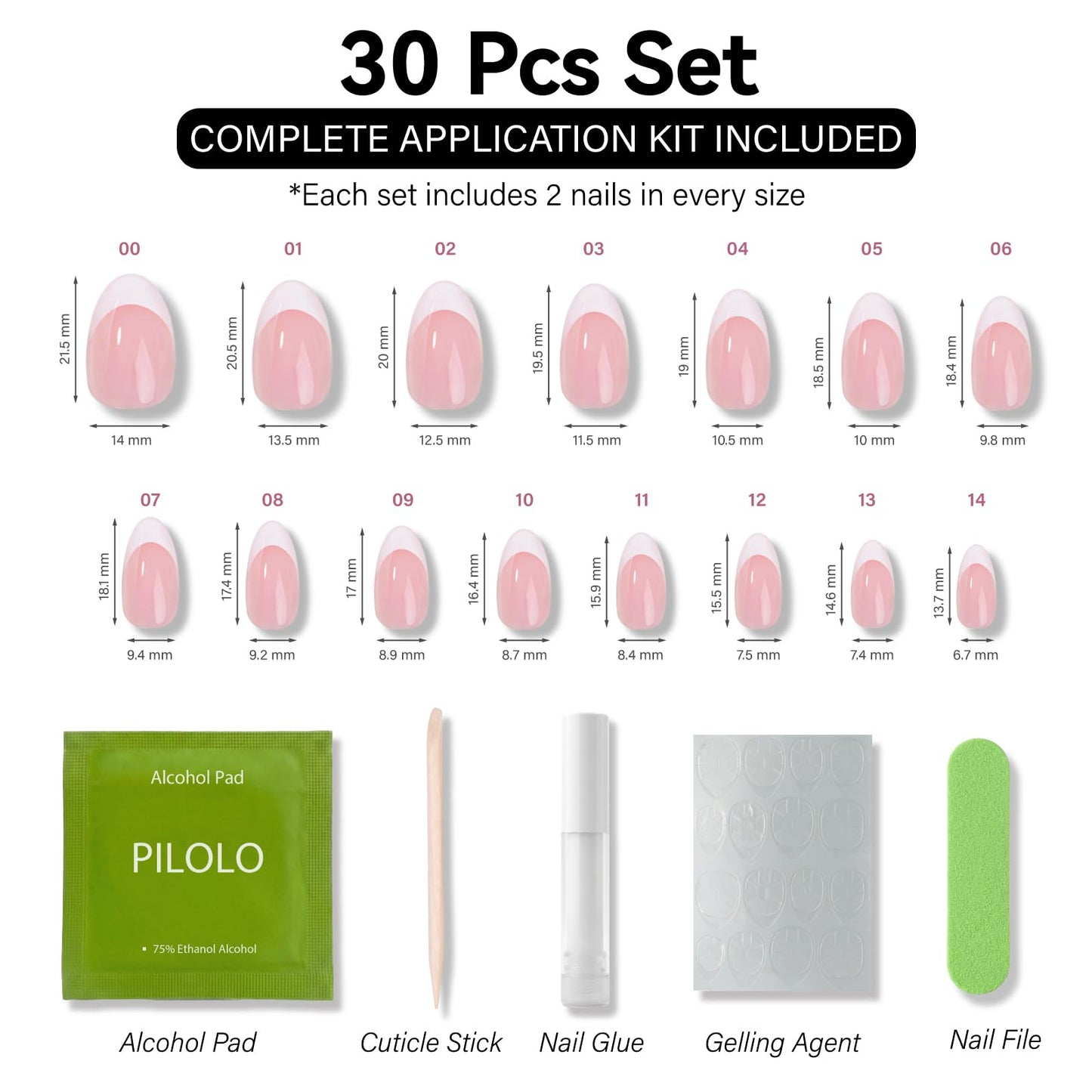 PILOLO Press On Nails Polka Dot Fake Nail Tips Adhesive Reusable Full Cover Acrylic False Nails Long Almond Stick On Manicure Set for Women Girls Gift (Sunny Dots)