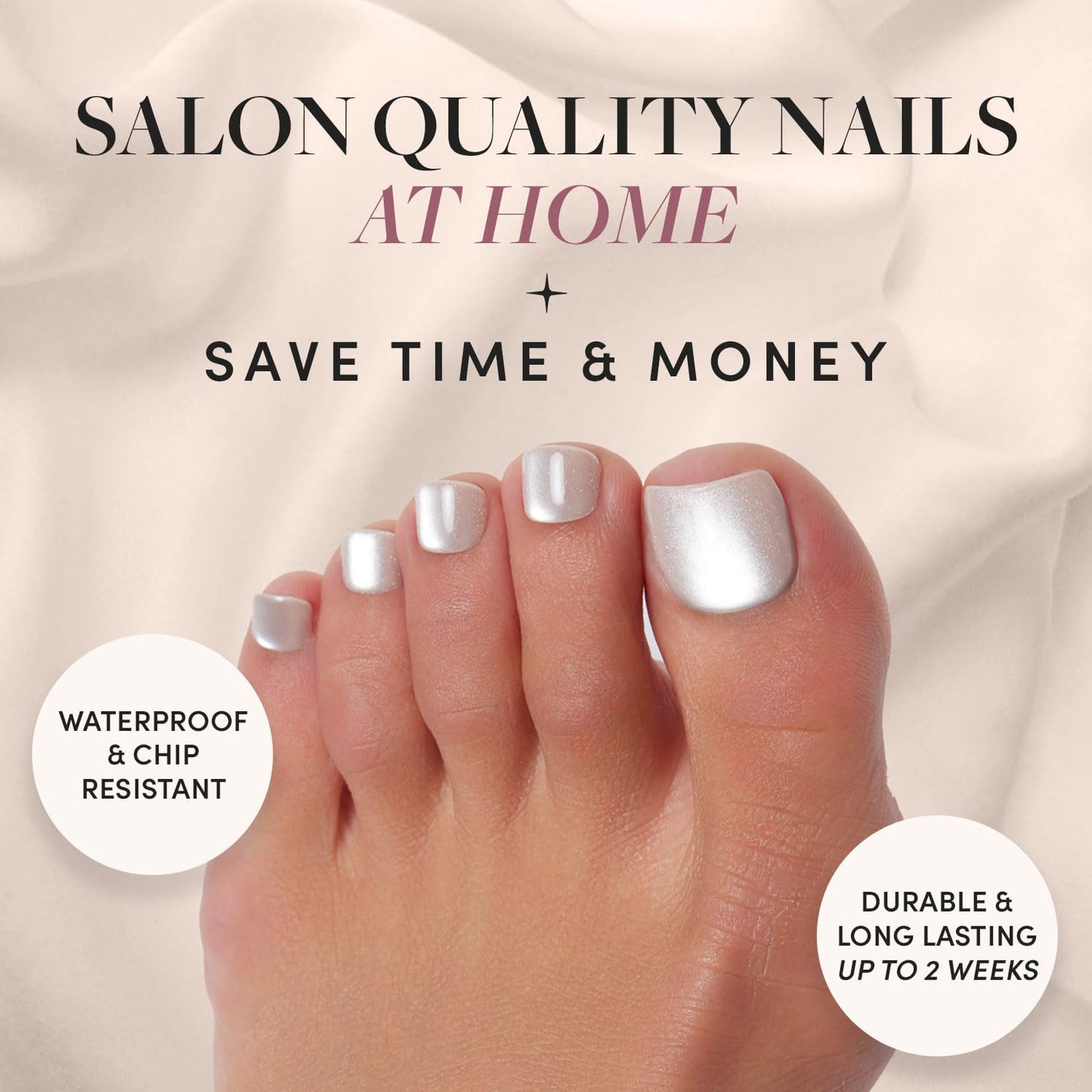 Glamnetic Press-On Nails Bundle - Azure Blue, Hailey & Fairy Dust | Bright Blue Round Fake Nails | Glazed Almond False Nails | Short Oval Beige-Pink Nails with a Metallic Finish