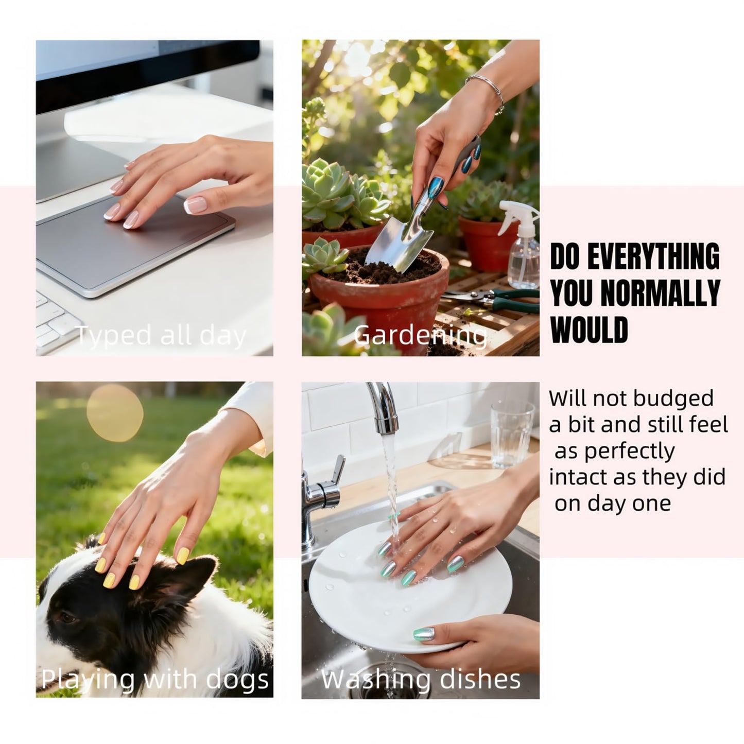 DARKMXTR Light Brown Press-On Nails Long Almond Fake Nails for Women,Easy Application Manicure Set for Work, Party & Daily Use, Perfect for Women and Students