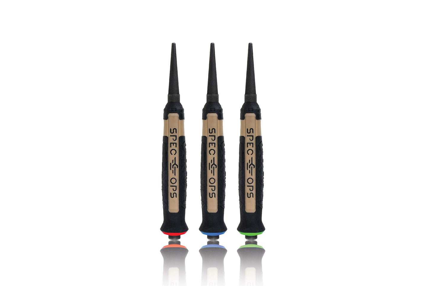 Spec Ops Tools Nail Set Punch 3-Piece Kit Includes 1/32", 1/16", 3/32", Shock-Absorbing Grip, 3% Donated to Veterans Black/Tan